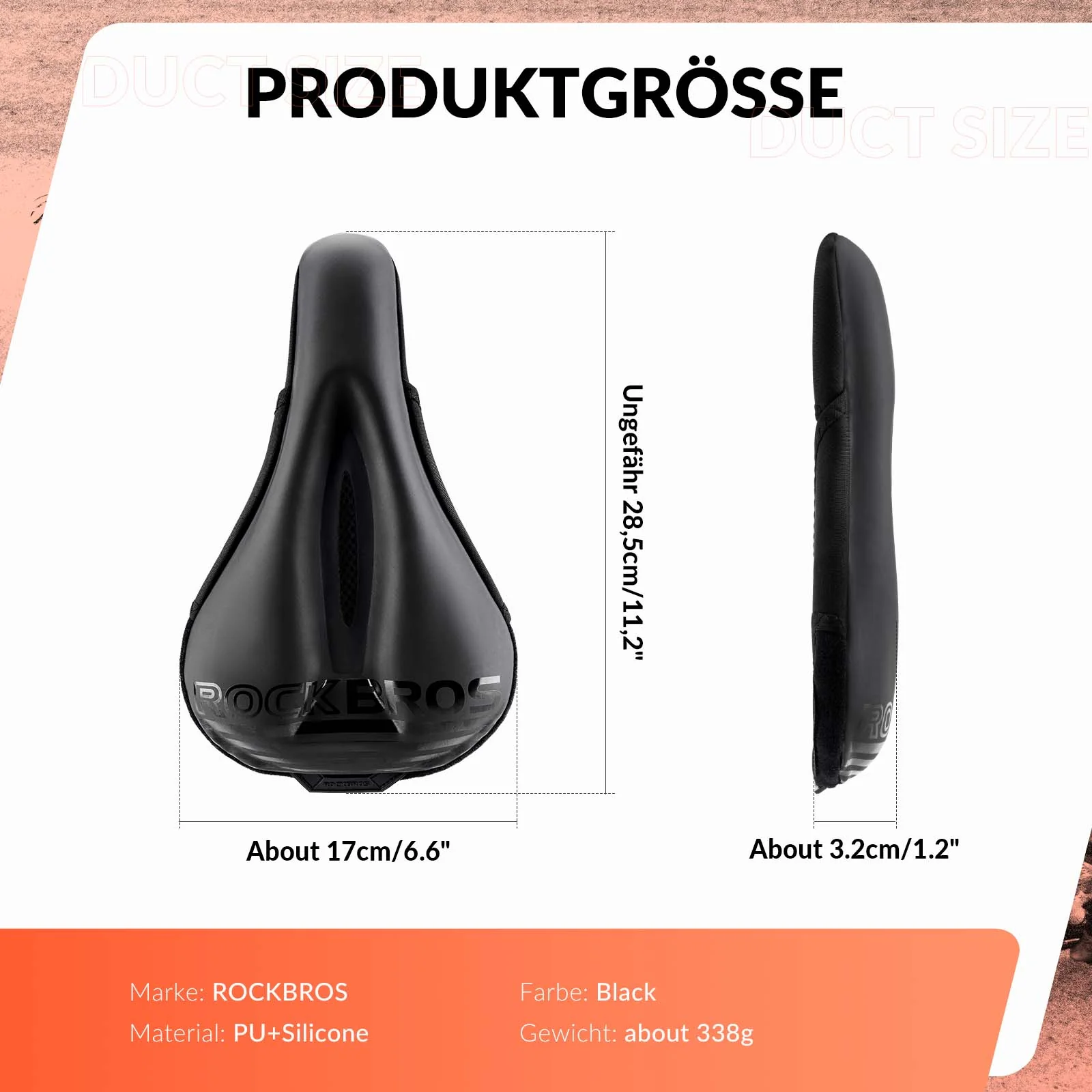 ROCKBROS Fahrrad Sattelbezug Gel Gepolsterter Weic 9a58d7533045