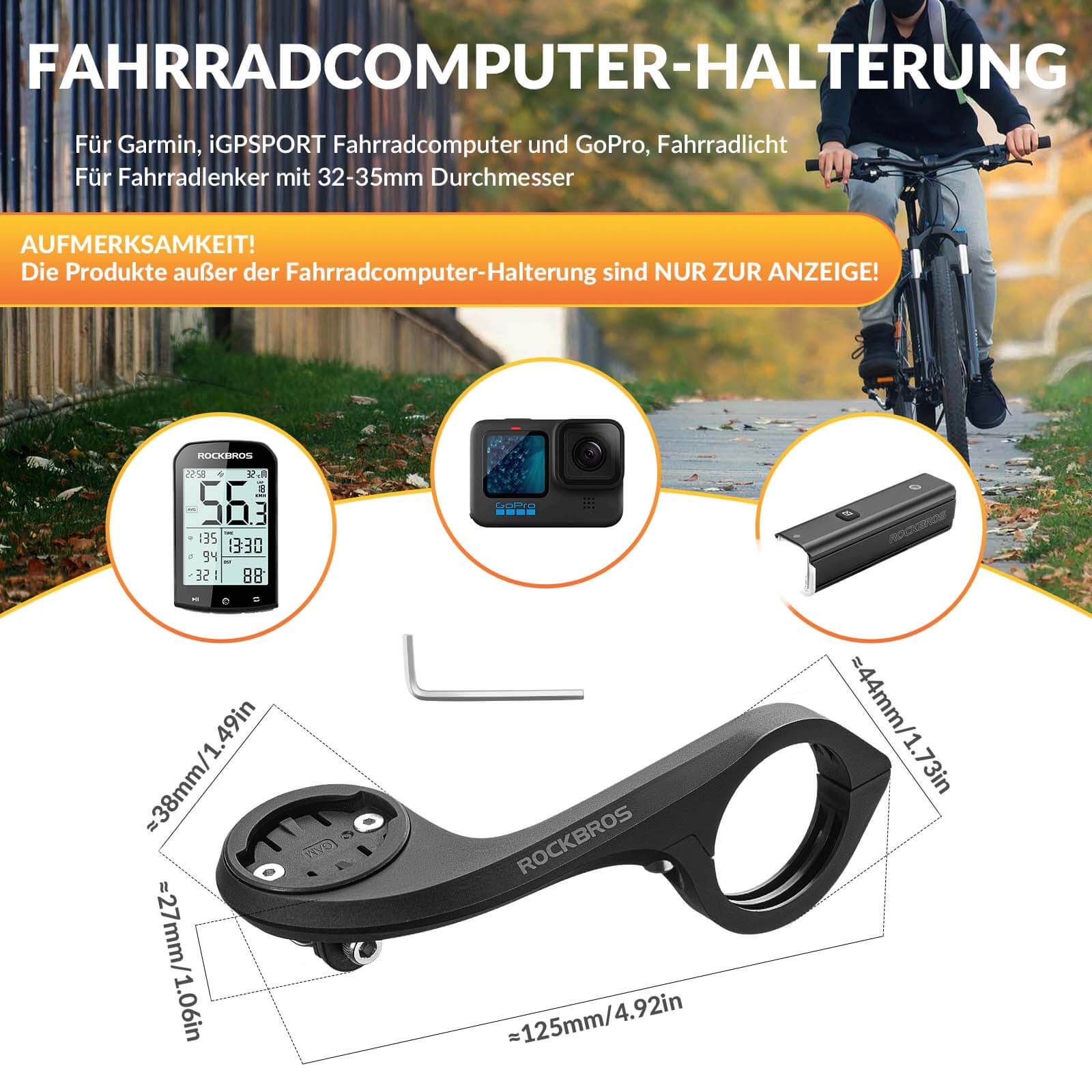 ROCKBROS Fahrradcomputer Halterung Kompatibel mit  8d12ff2a00ea