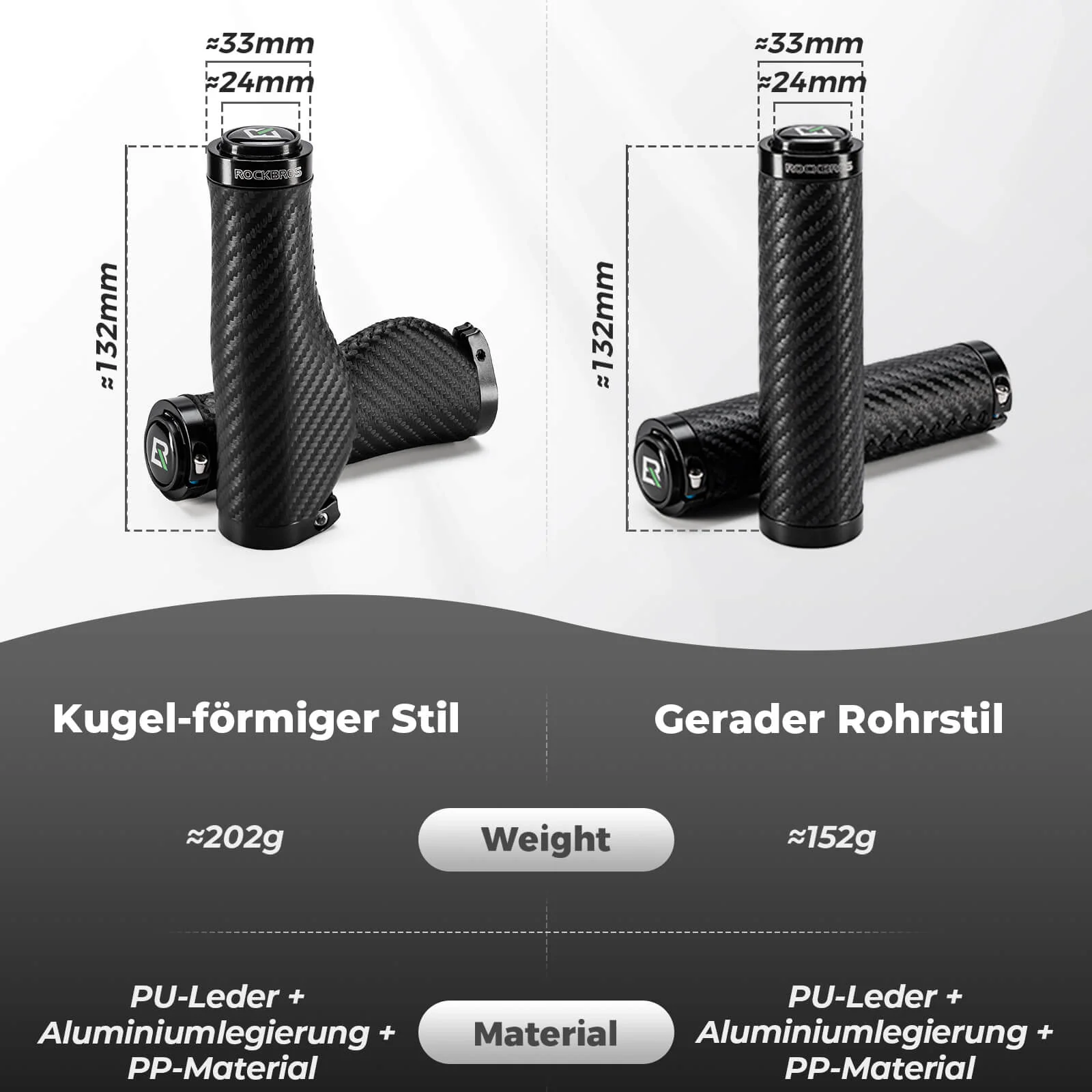 ROCKBROS Fahrradgriffe Kohlenstoffmuster Lenkergri 2ed143d9c902