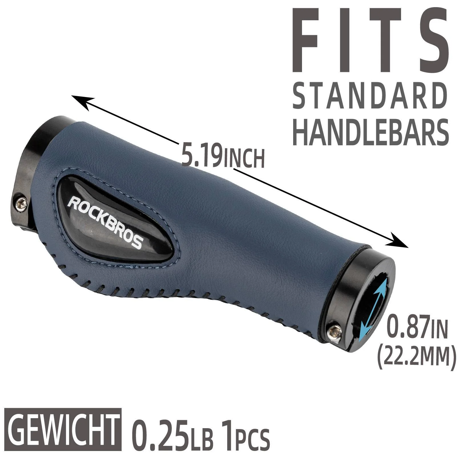 ROCKBROS Fahrradgriffe Ledergriffe für Lenker mit  0c04f1352c6e