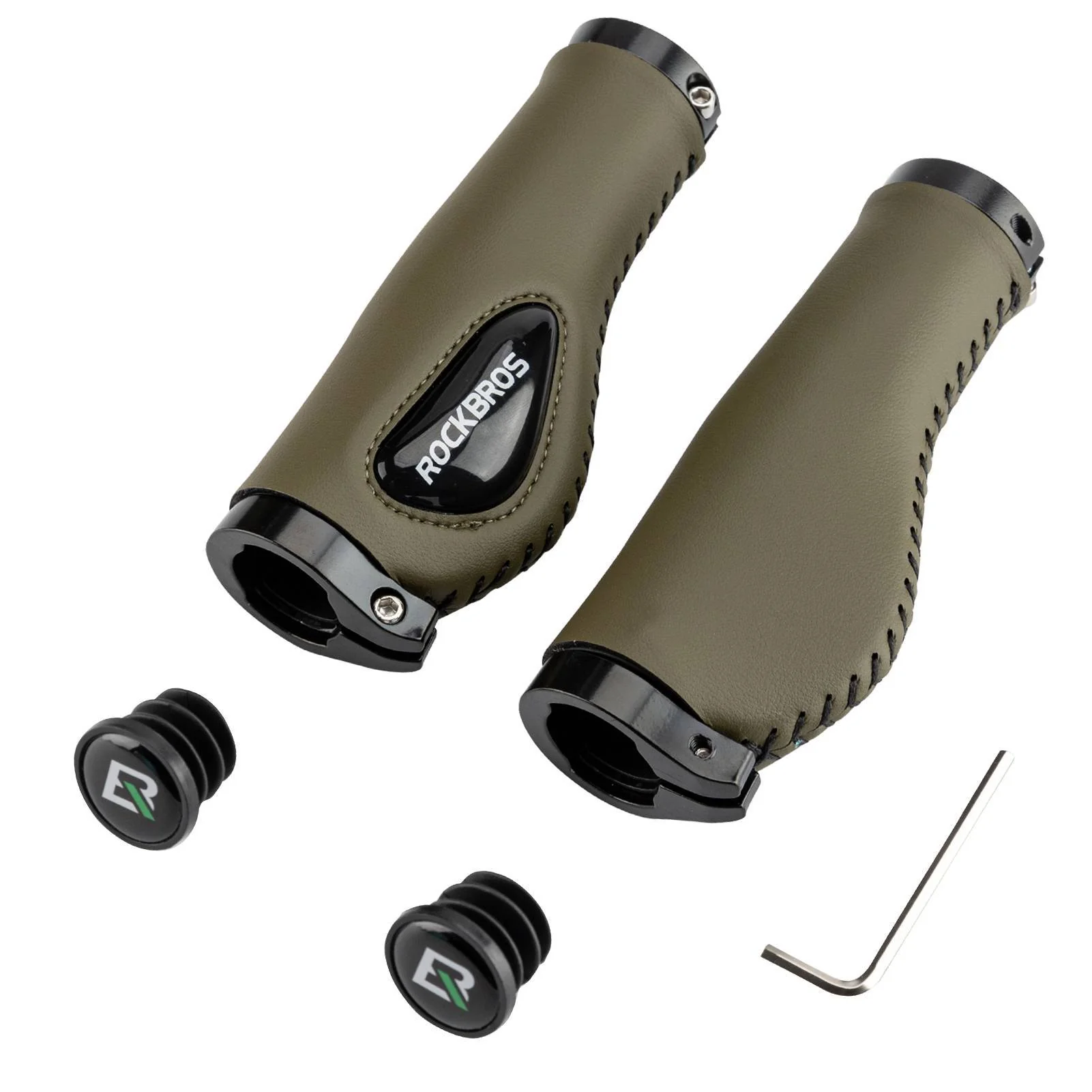 ROCKBROS Fahrradgriffe Ledergriffe für Lenker mit  262357338eaf