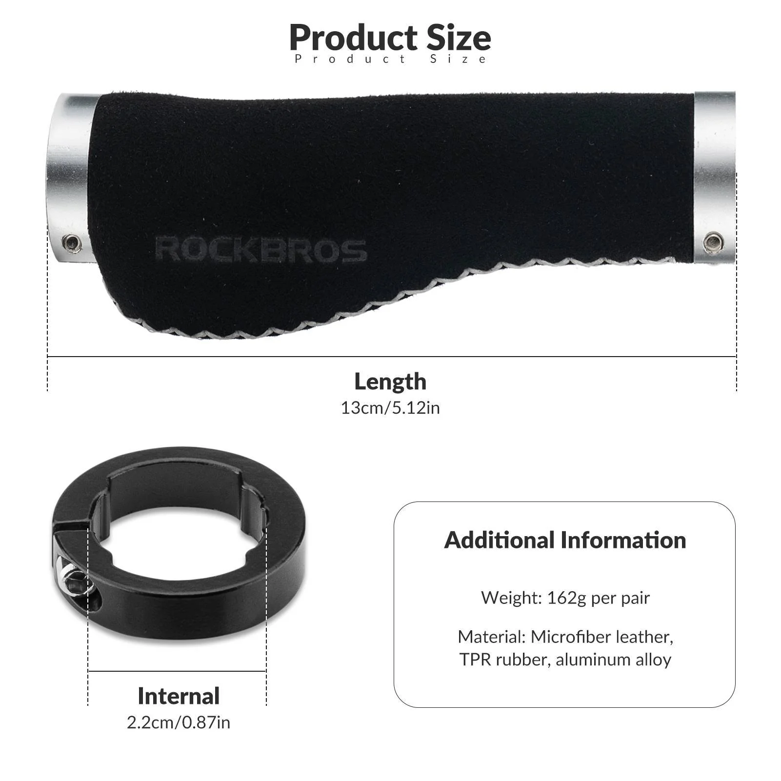 ROCKBROS Fahrradgriffe Ledergriffe für Lenker mit  6ae2f595ee24