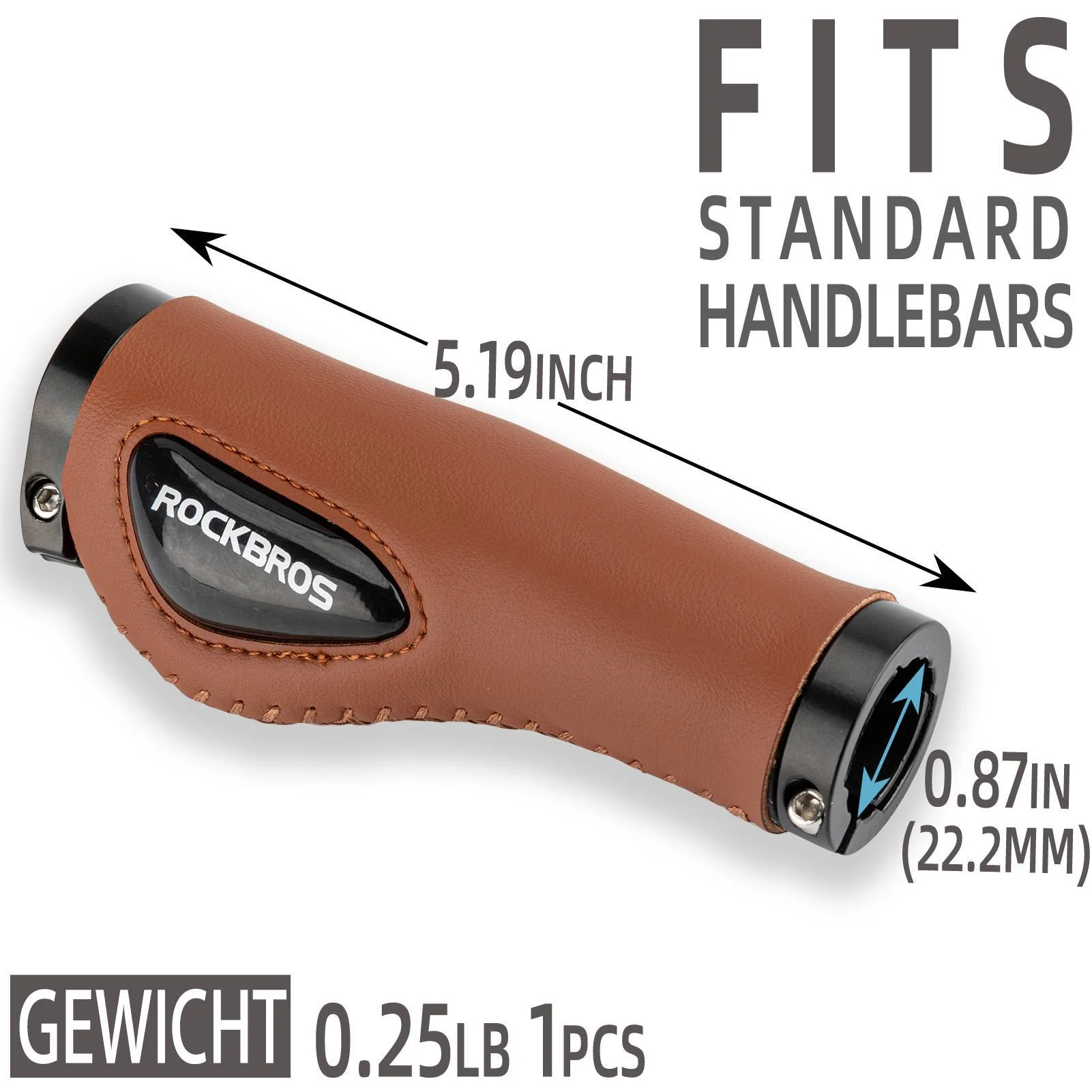 ROCKBROS Fahrradgriffe Ledergriffe für Lenker mit  9da5f0d2329b