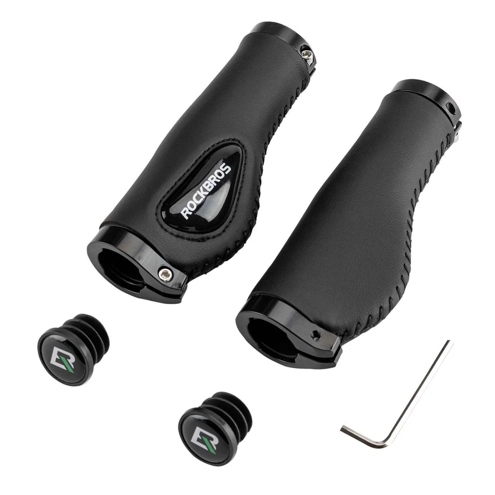 ROCKBROS Fahrradgriffe Ledergriffe für Lenker mit  aa9e017fe2ca