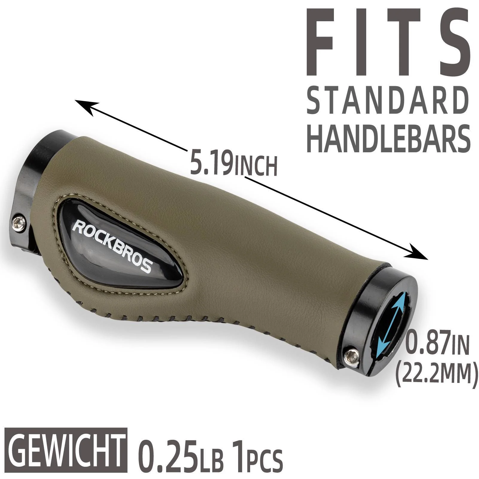 ROCKBROS Fahrradgriffe Ledergriffe für Lenker mit  c39589e57685