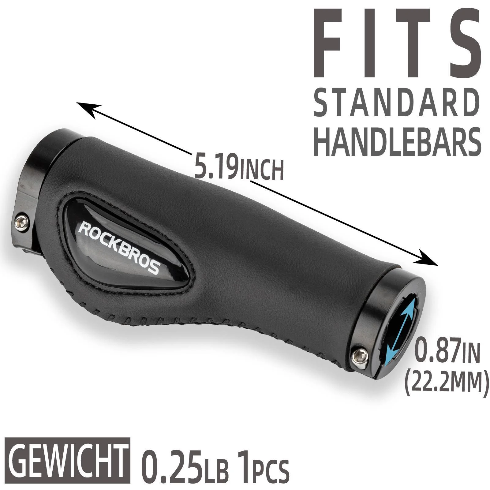 ROCKBROS Fahrradgriffe Ledergriffe für Lenker mit  c6ae17277e68