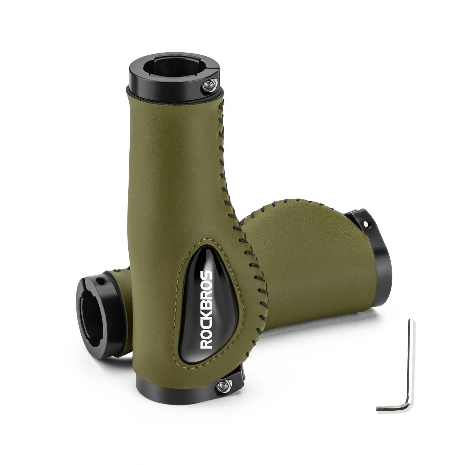 ROCKBROS Fahrradgriffe Ledergriffe für Lenker mit  cfad03cbf461