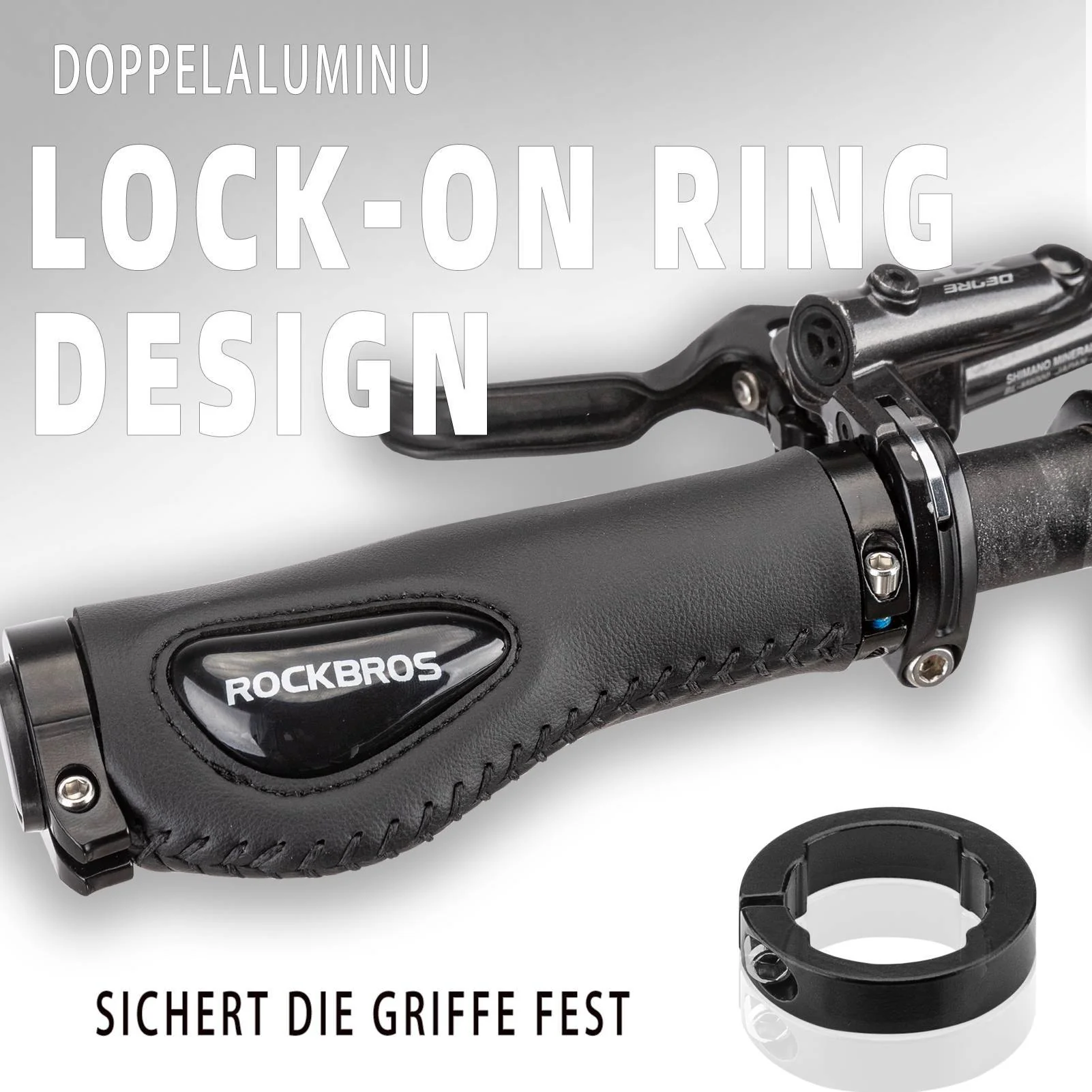ROCKBROS Fahrradgriffe Ledergriffe für Lenker mit  d07b0756d901