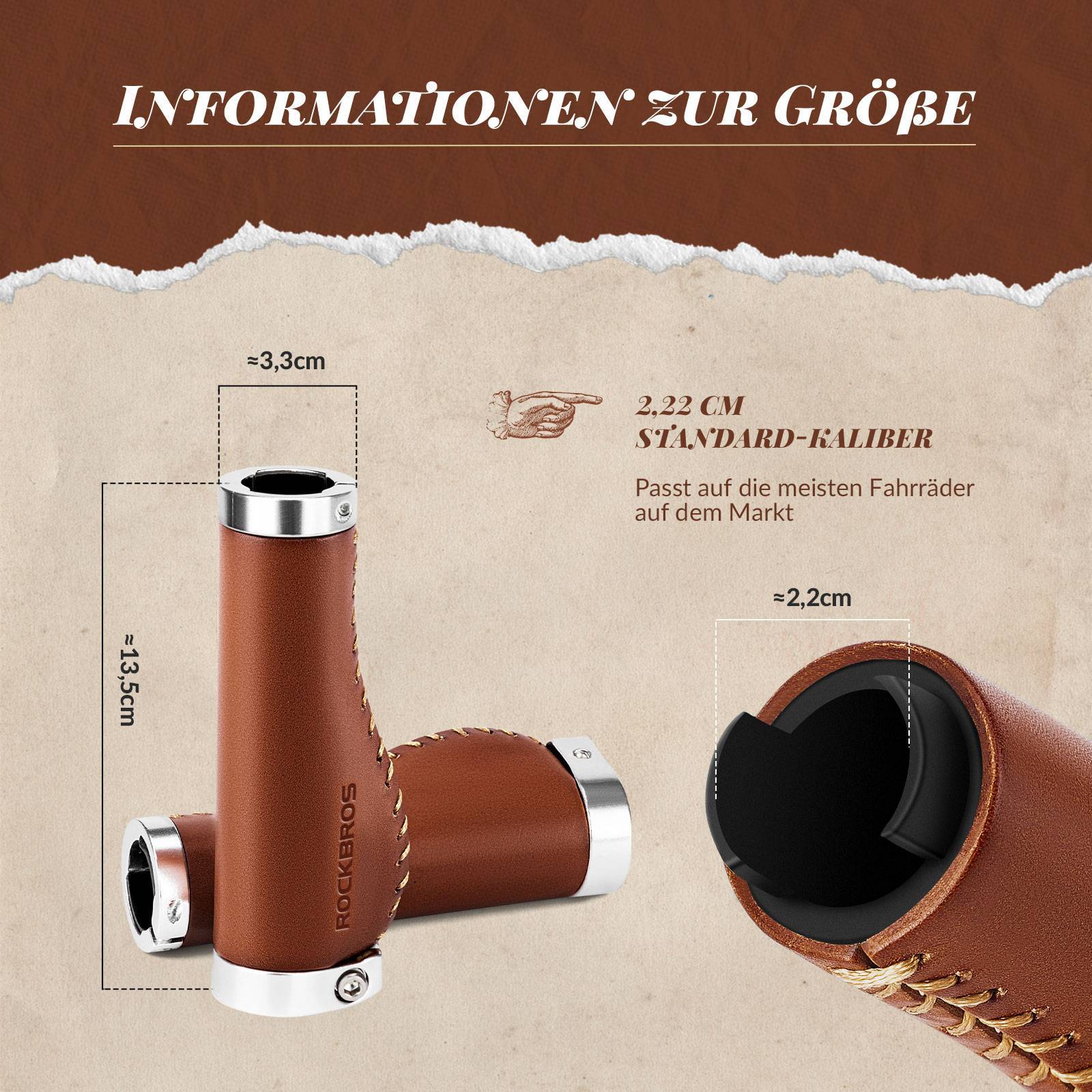 ROCKBROS Fahrradgriffe MTB Retro Lenkergriffe Ergo ae6f5d5028f0