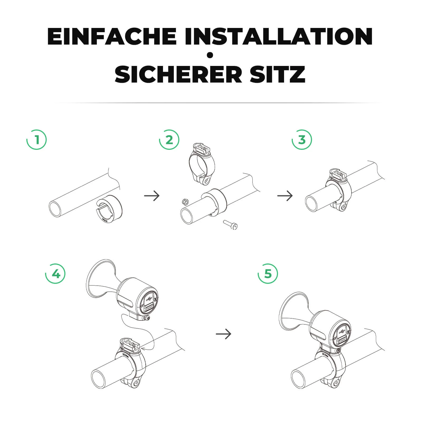 ROCKBROS Fahrradklingel Elektrisch 120dB Ton IPX5  15e2039af1be