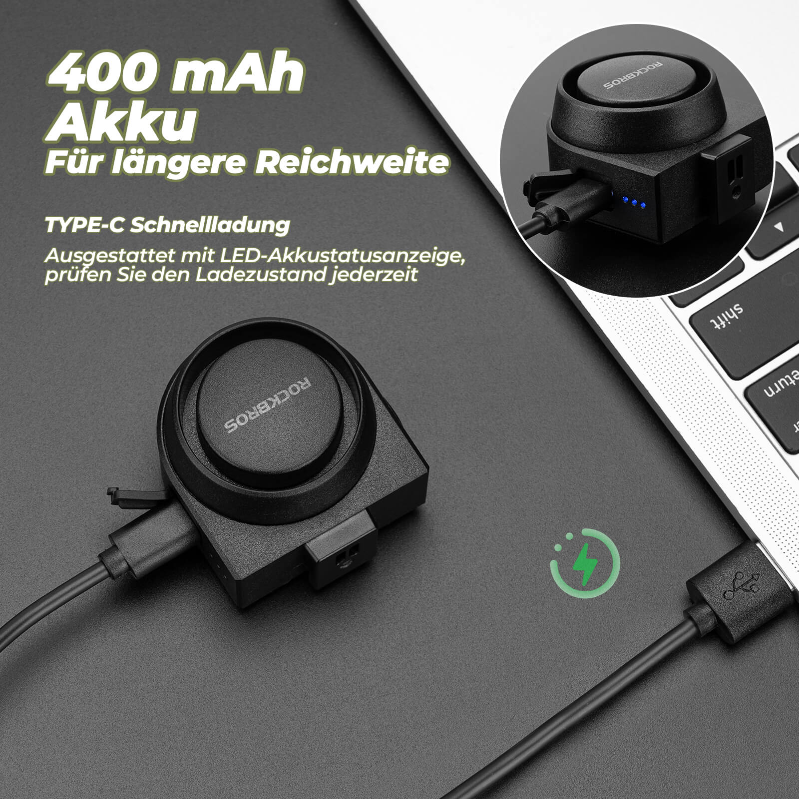 ROCKBROS Fahrradklingel Kabellose Warnsirene Elekt d882fb7abaf4