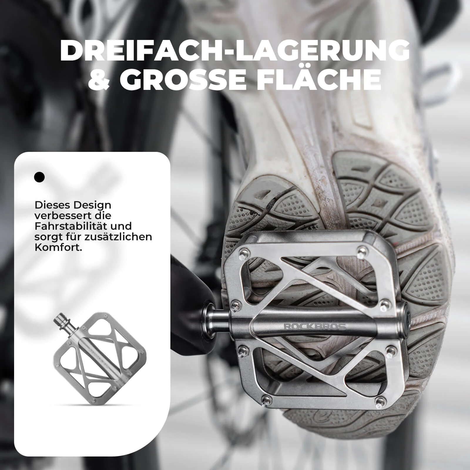 ROCKBROS Fahrradpedale aus Titanlegierung 3 Lager  54e775895125