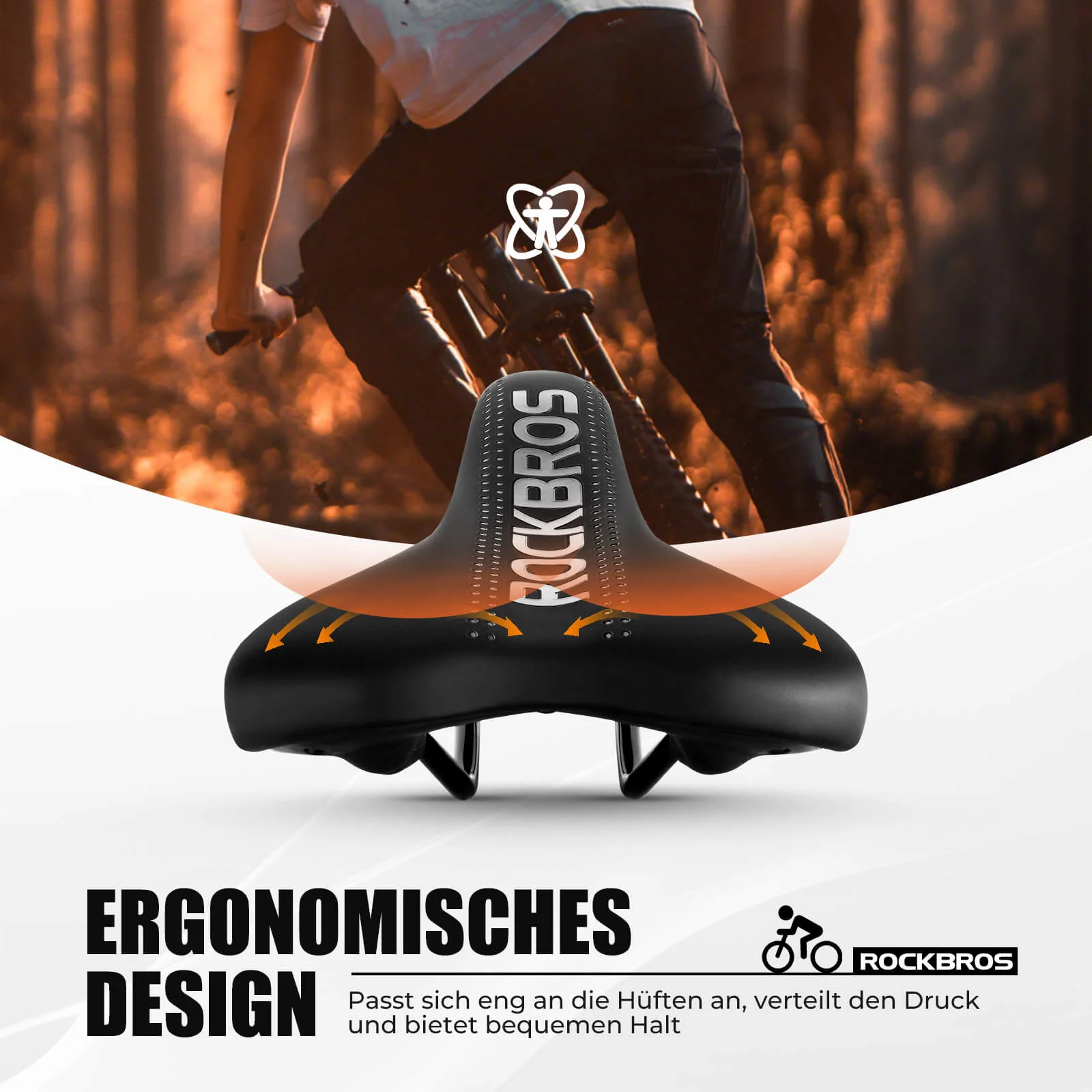 ROCKBROS Fahrradsattel Ergonomisch Fahrradsitz Atm 3d18d7ab30e3
