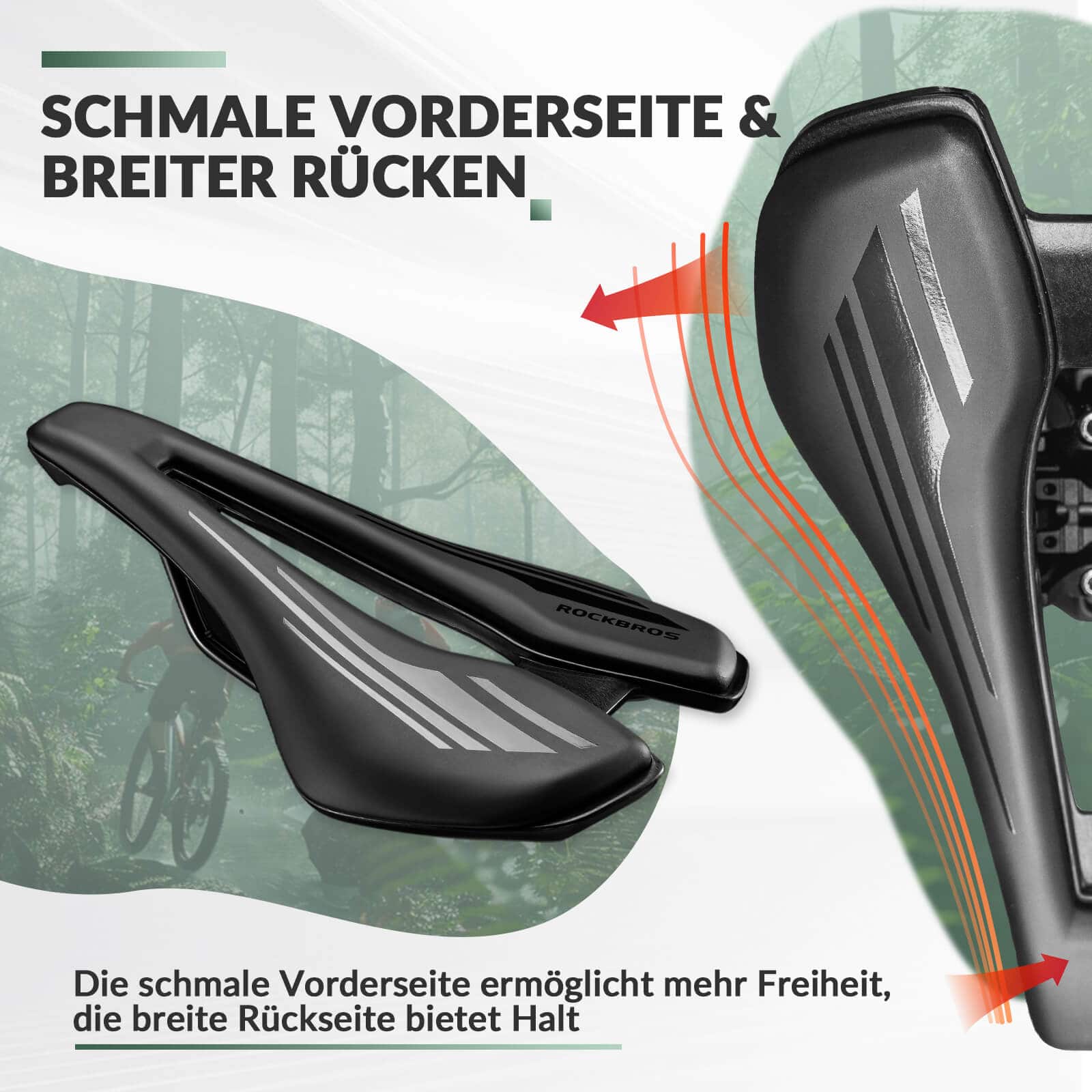 ROCKBROS Fahrradsattel Ergonomisch Fahrradsitz Atm 6c6b7fa5ad68
