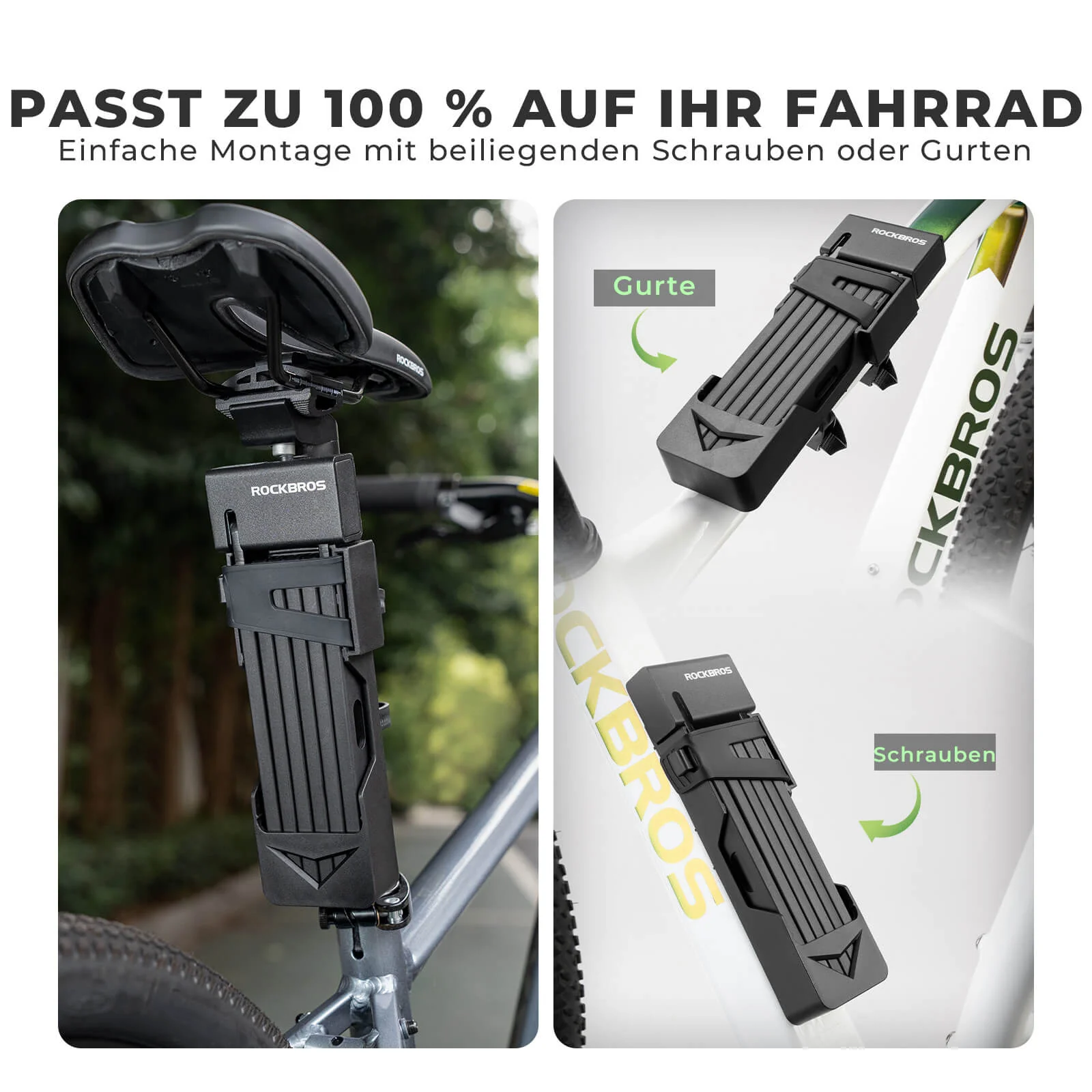 ROCKBROS Faltschloss Fahrradschloss 104 cm Faltbar 13d60af53715