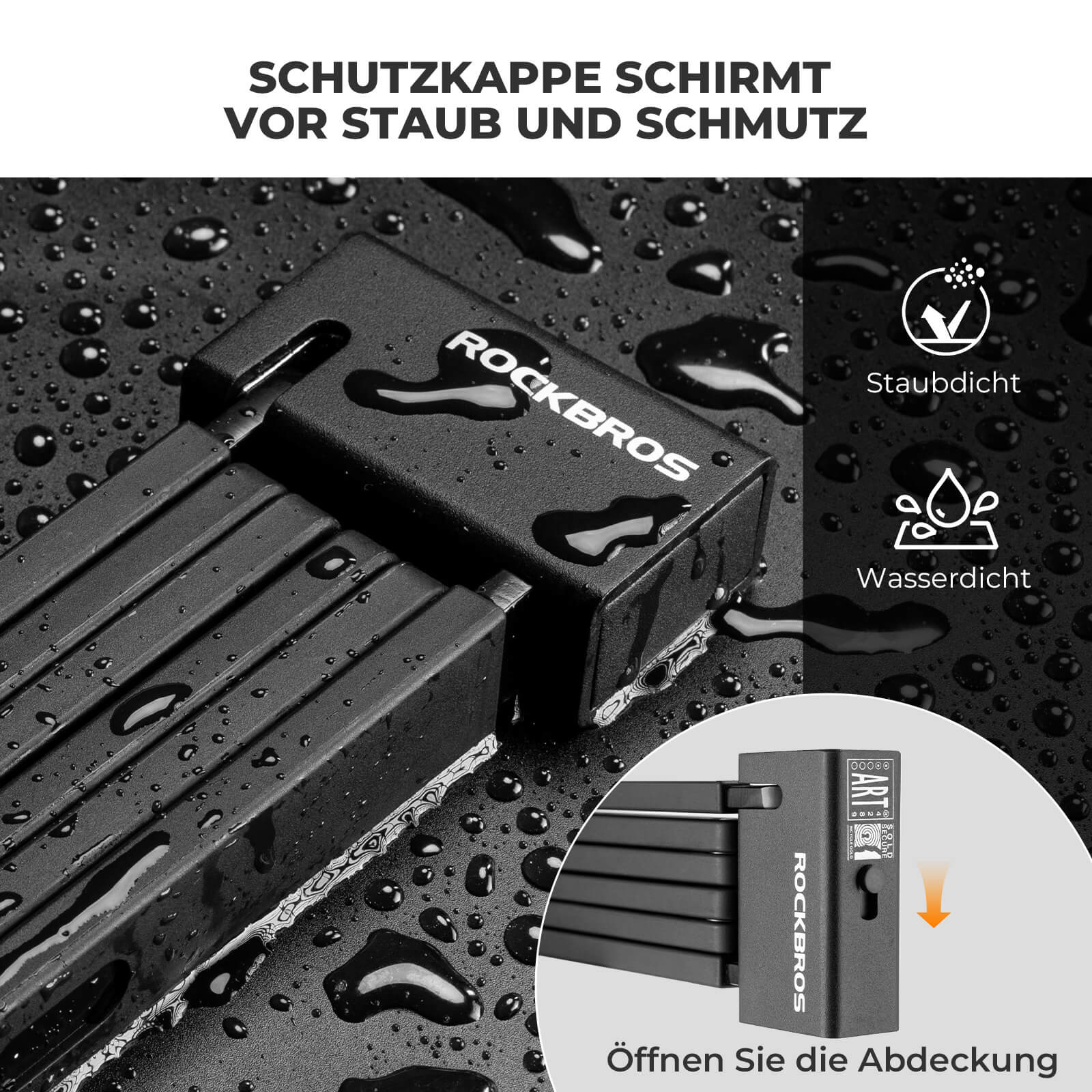 ROCKBROS Faltschloss Fahrradschloss 104 cm Faltbar ecd112e60d96