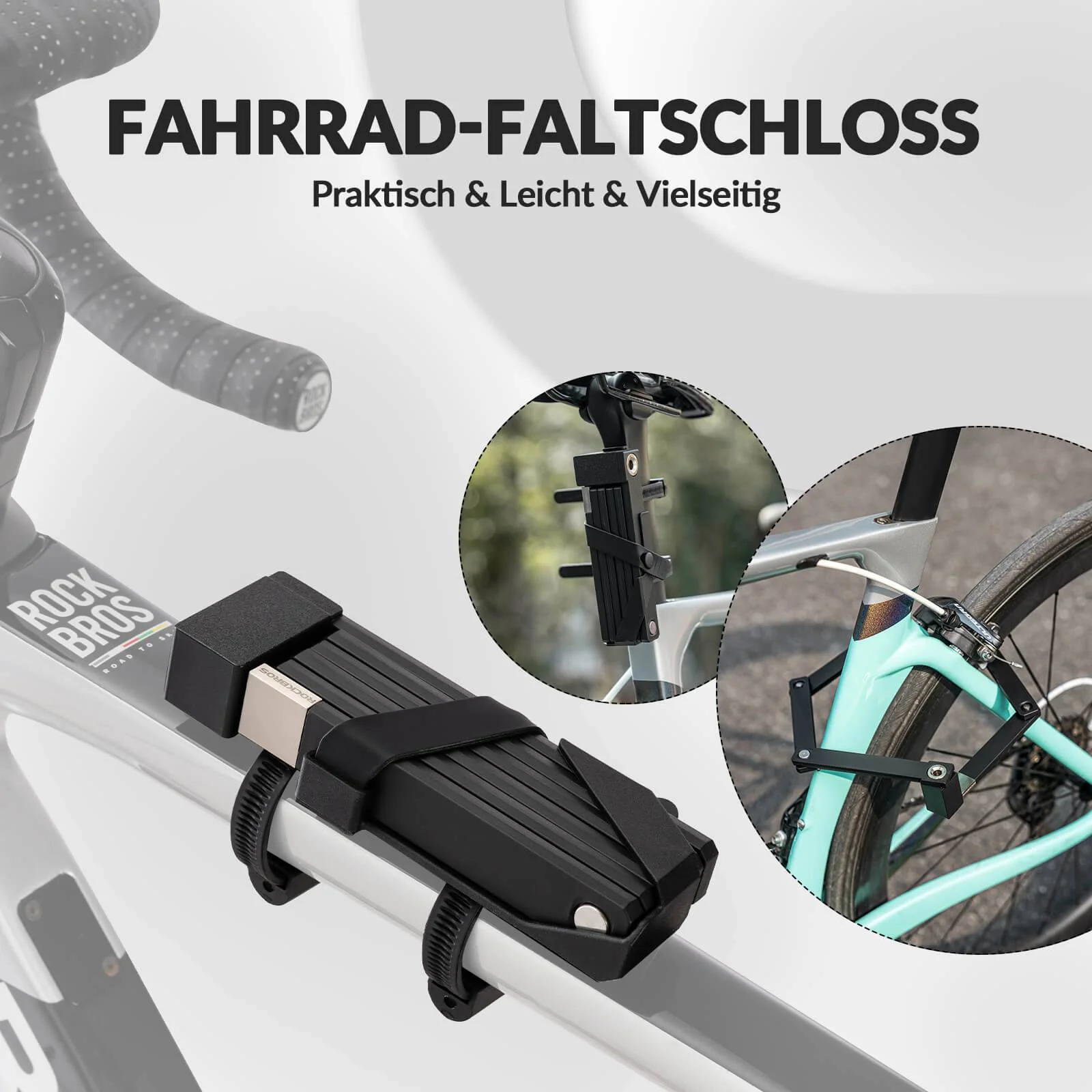 ROCKBROS Faltschloss Fahrradschloss mit Halterung  dc7a2051915c