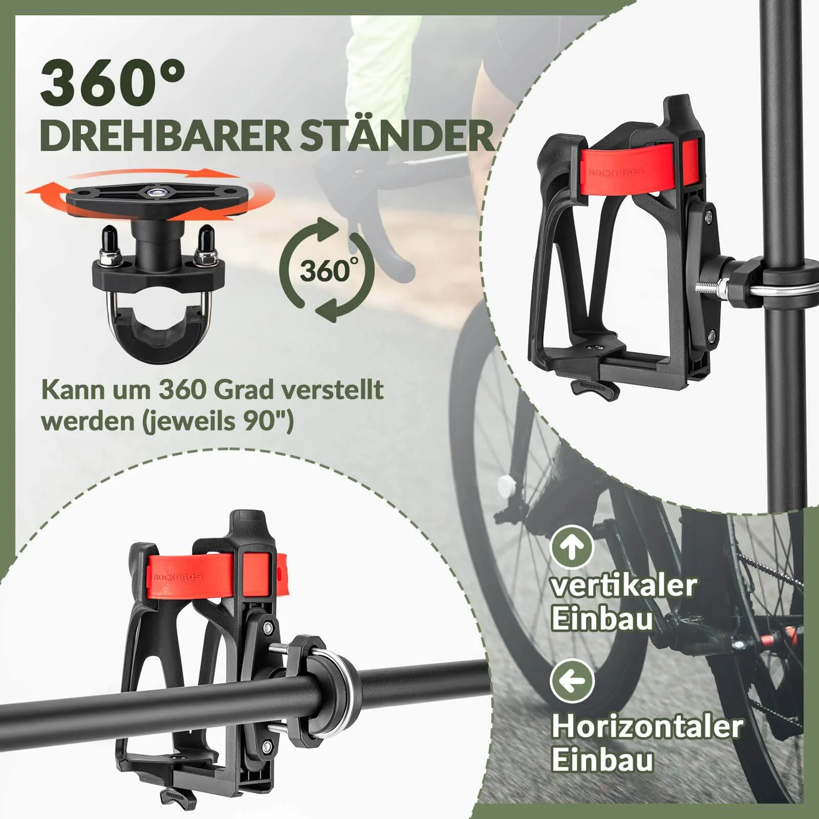 ROCKBROS Flaschenhalter Einstellbar Fahrrad Geträn 6fbba62589bb