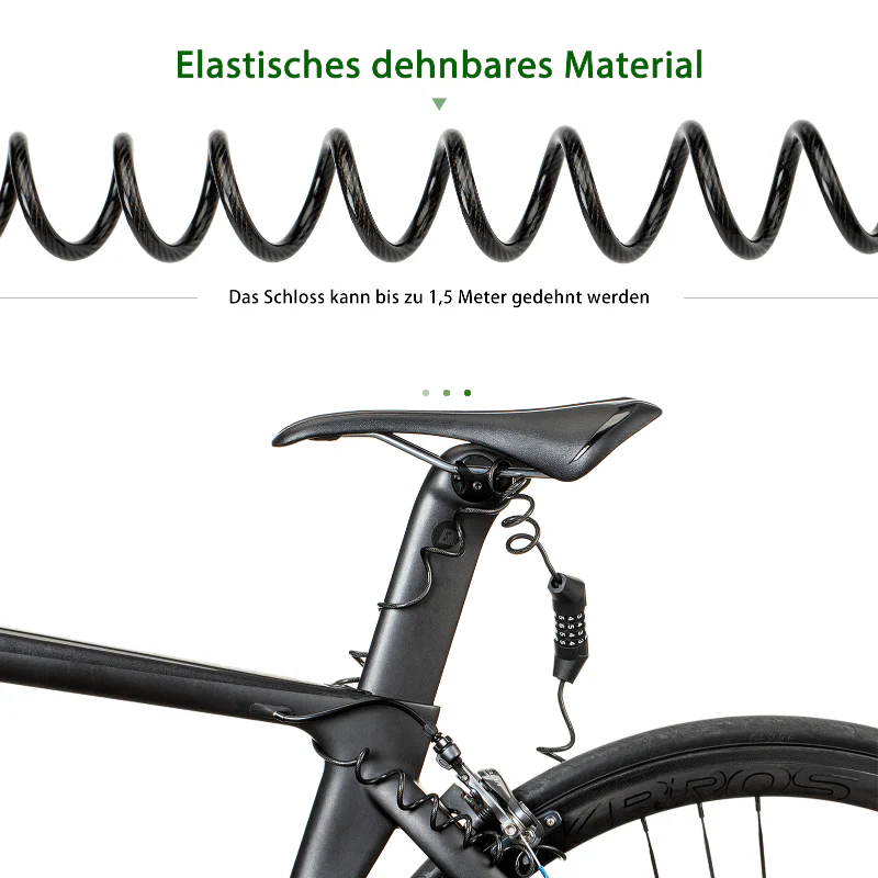 ROCKBROS Kabelschloss Zahlenschloss mit 4 Steillag 0fabb2dd3b65