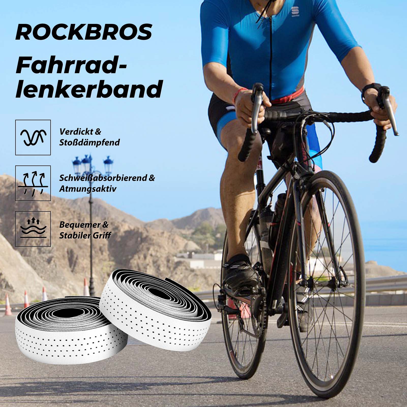 ROCKBROS Lenkerband Rennrad Rutschfest Stoßdämpfer d0d22ef5020a