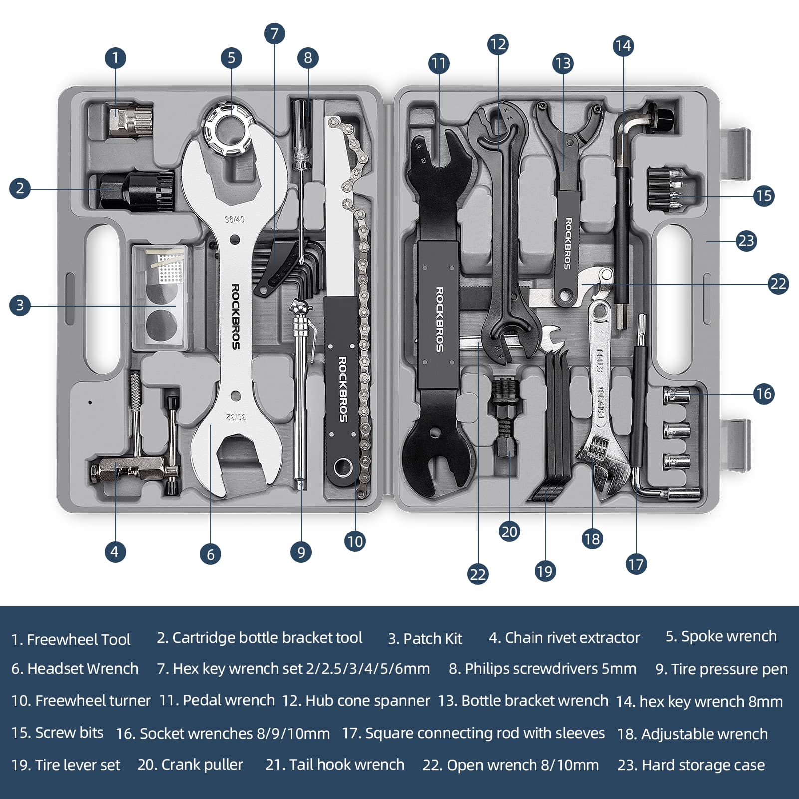 ROCKBROS Reparaturwerkzeug Set 44 in 1 Fahrrad Pra 8cefd4f08de1