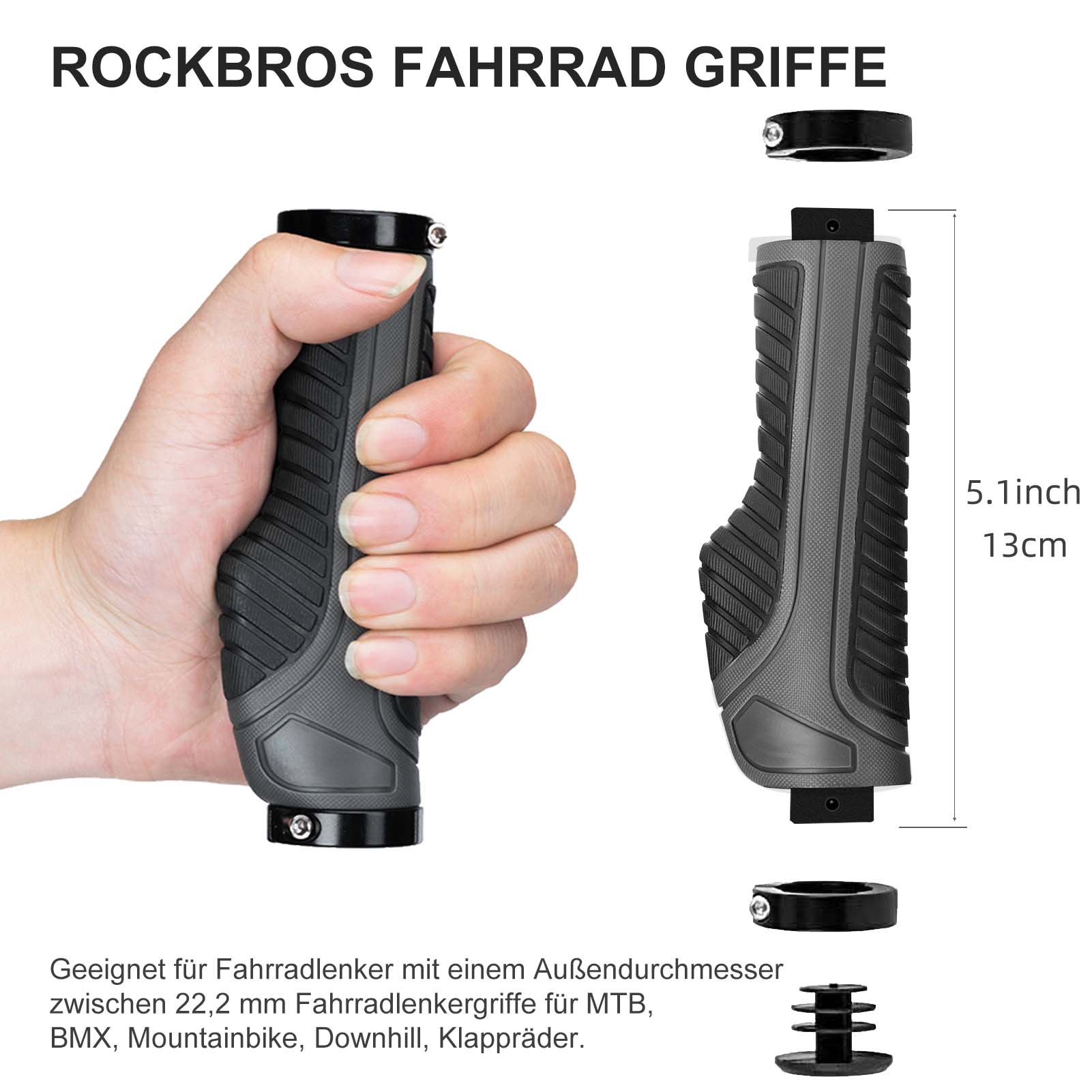 ROCKBROS Rutschfeste Fahrradgriffe aus Gummi mit L e7328172537a
