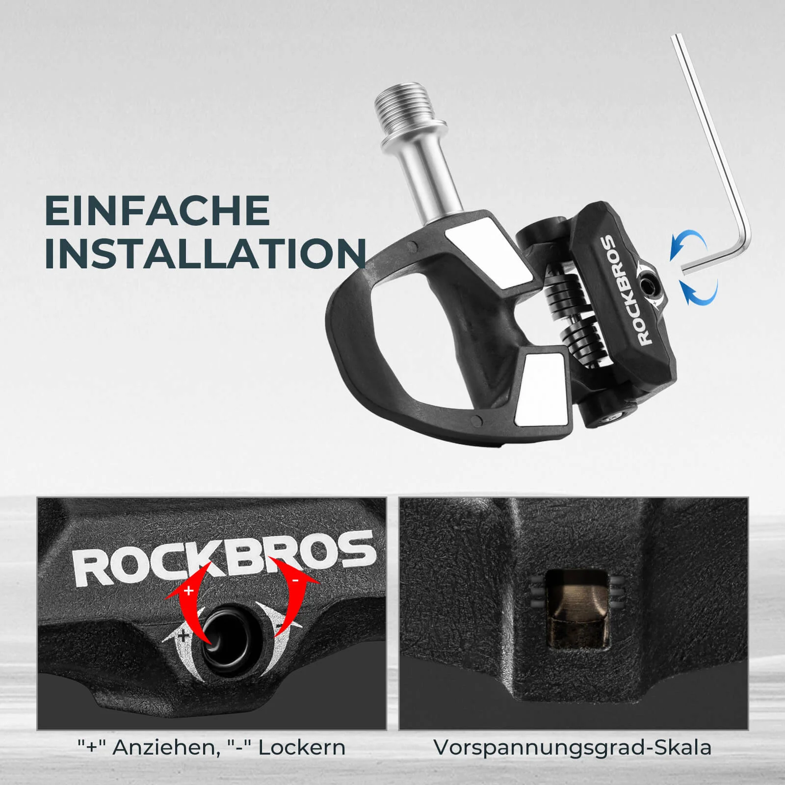 ROCKBROS SPD Fahrradpedale mit Einstellbarer Spann 94d3597264e0