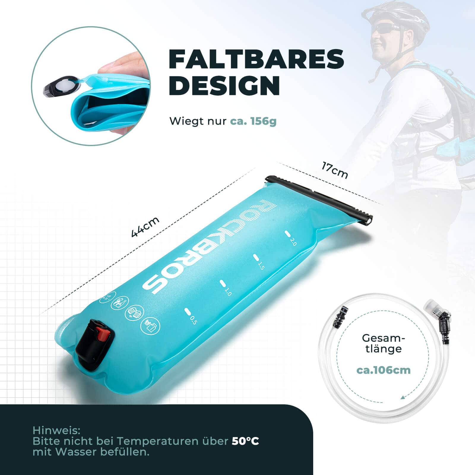 ROCKBROS Trinkblase 2L mit Trinkschlauch Leichte T 38f1c2e3eb5a