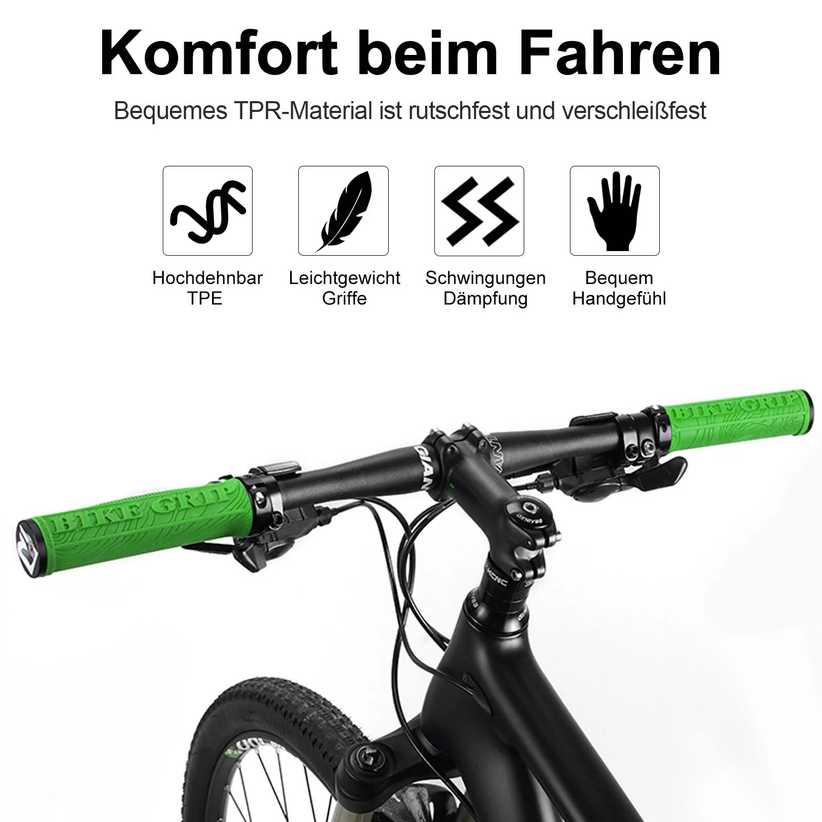 ROCKBROS Ultra Leicht Fahrradgriffe aus Gummi mit  1cec9a0d349c