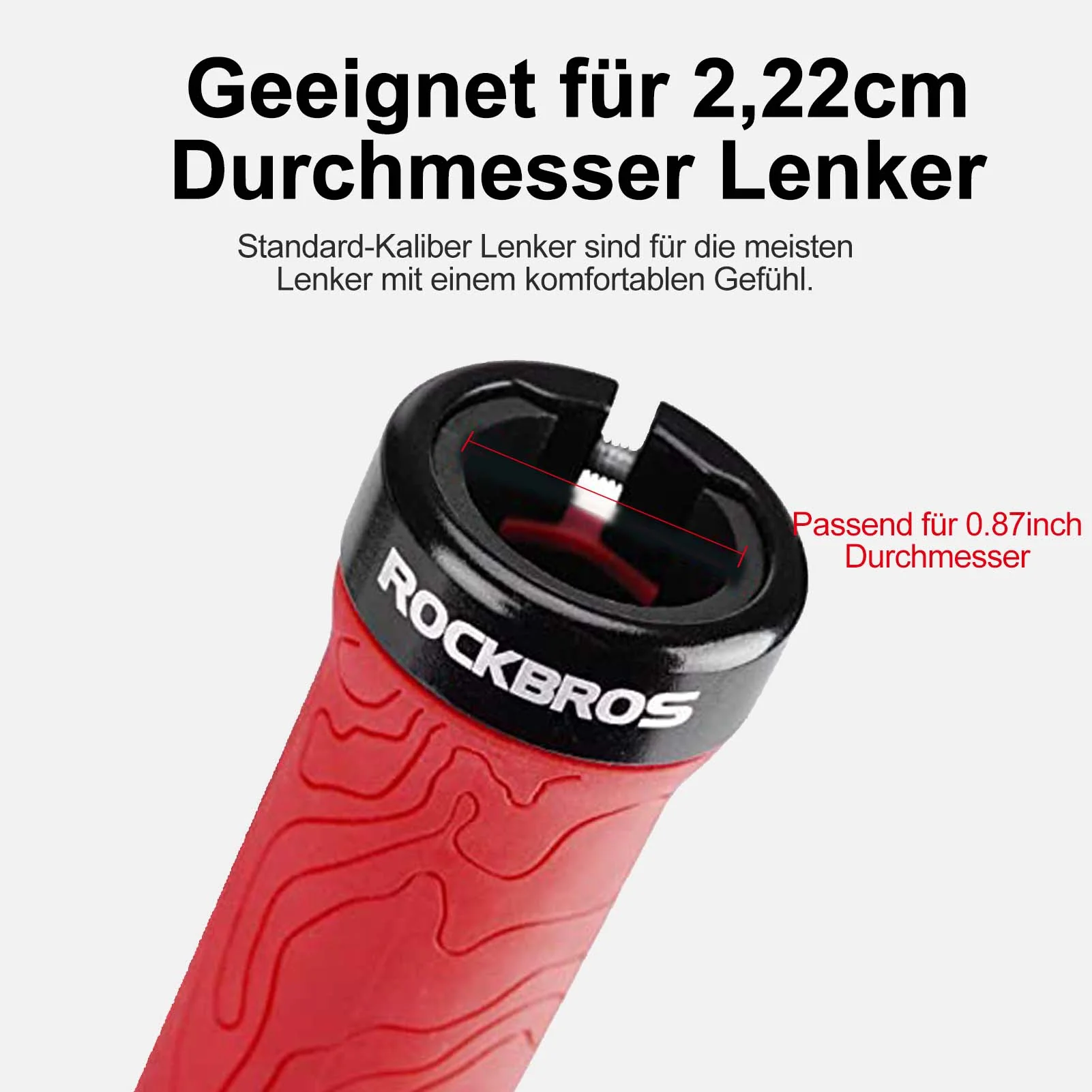ROCKBROS Ultra Leicht Fahrradgriffe aus Gummi mit  507d3216fb31