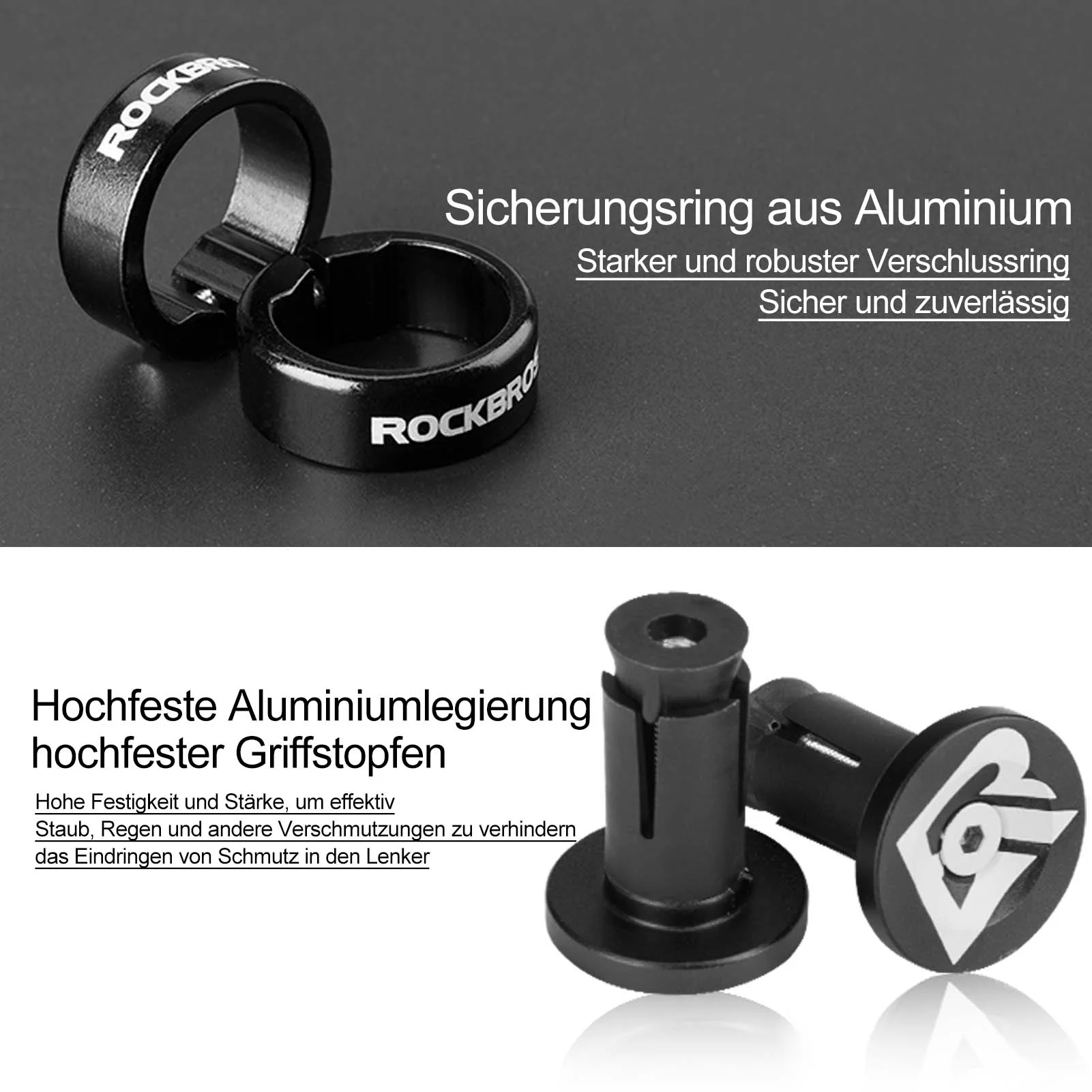 ROCKBROS Ultra Leicht Fahrradgriffe aus Gummi mit  a0b54ebd027e