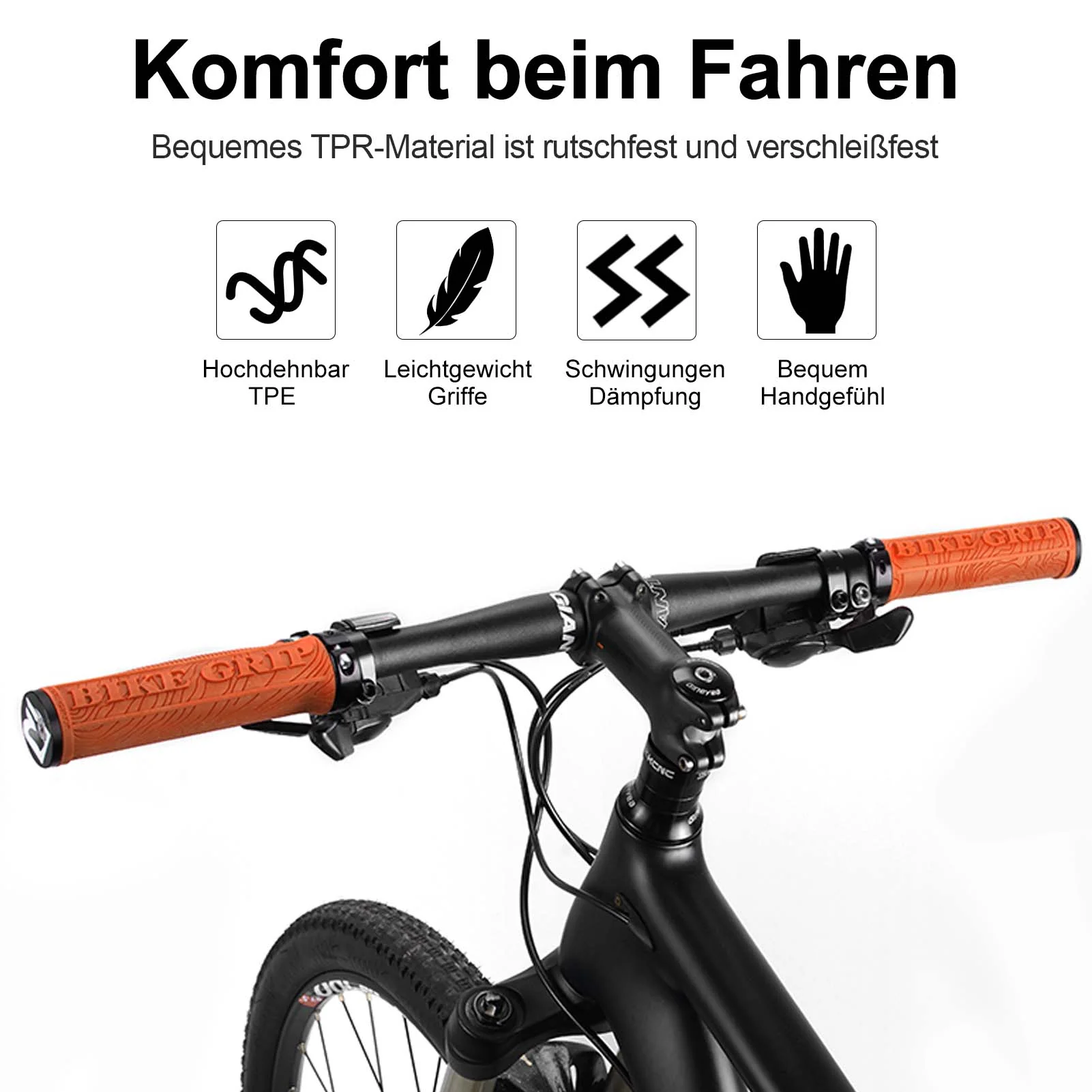 ROCKBROS Ultra Leicht Fahrradgriffe aus Gummi mit  def45c211519