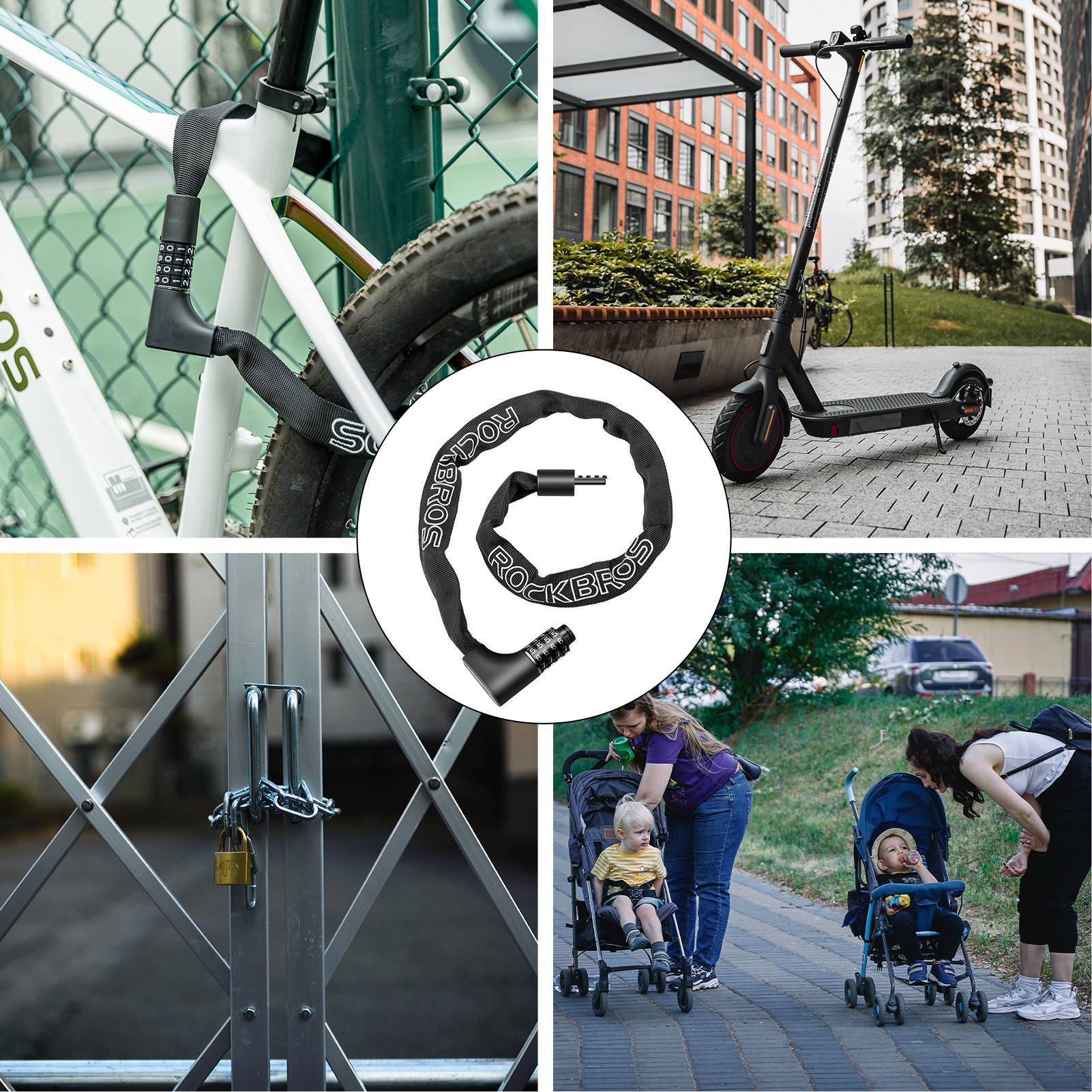 ROCKBROS Zahlenschloss mit 4 stelligem Zahlencode  ff3daf9ebfdd