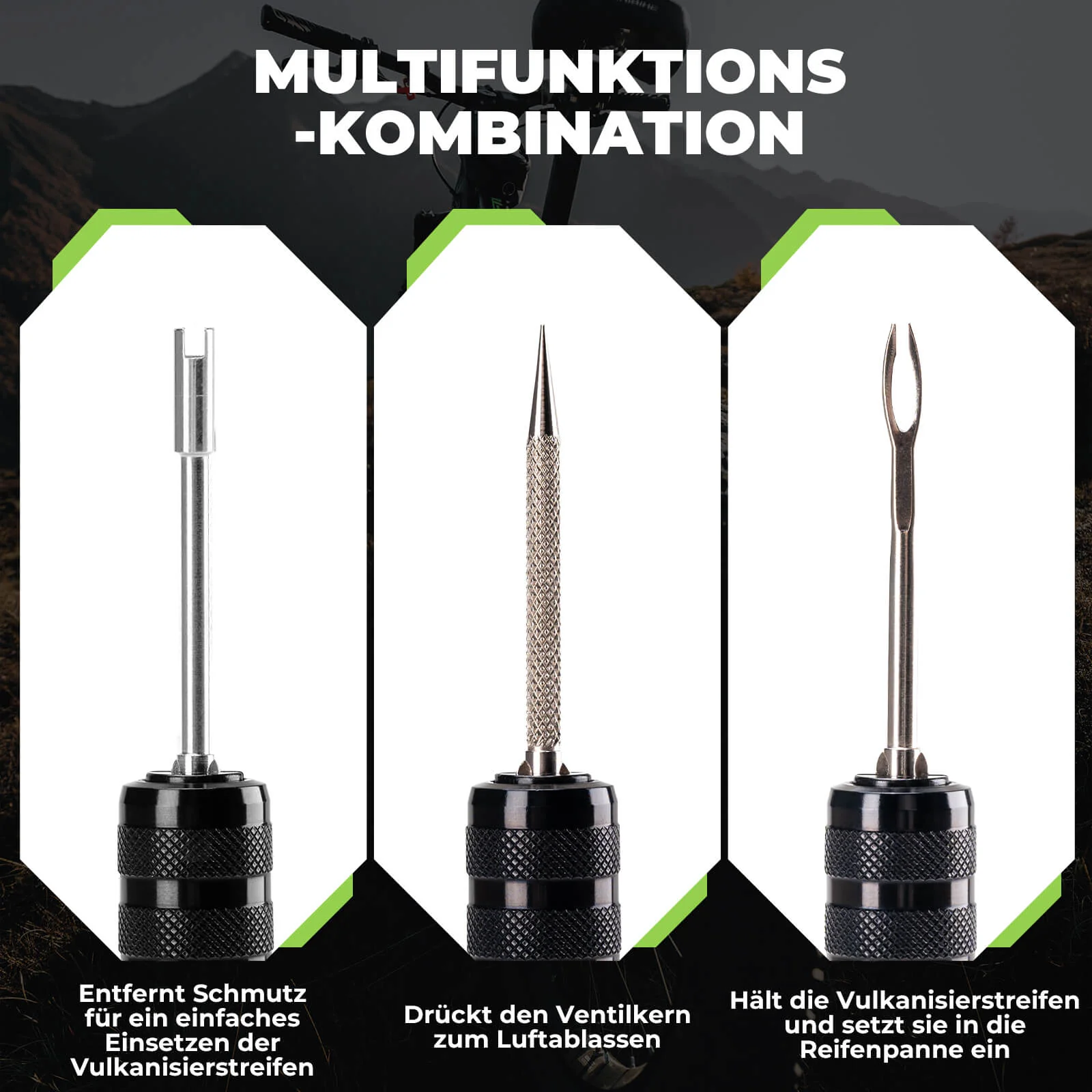 Tubeless Reifenpannenset mit Gummistopfen  Alumini a11bf070c6bf