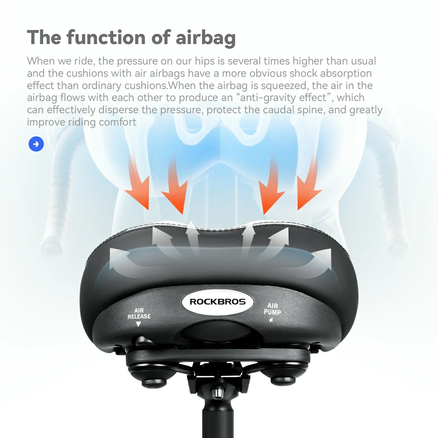 Verstellbarer Fahrradsattel mit Luftkissen  3f27317292f4