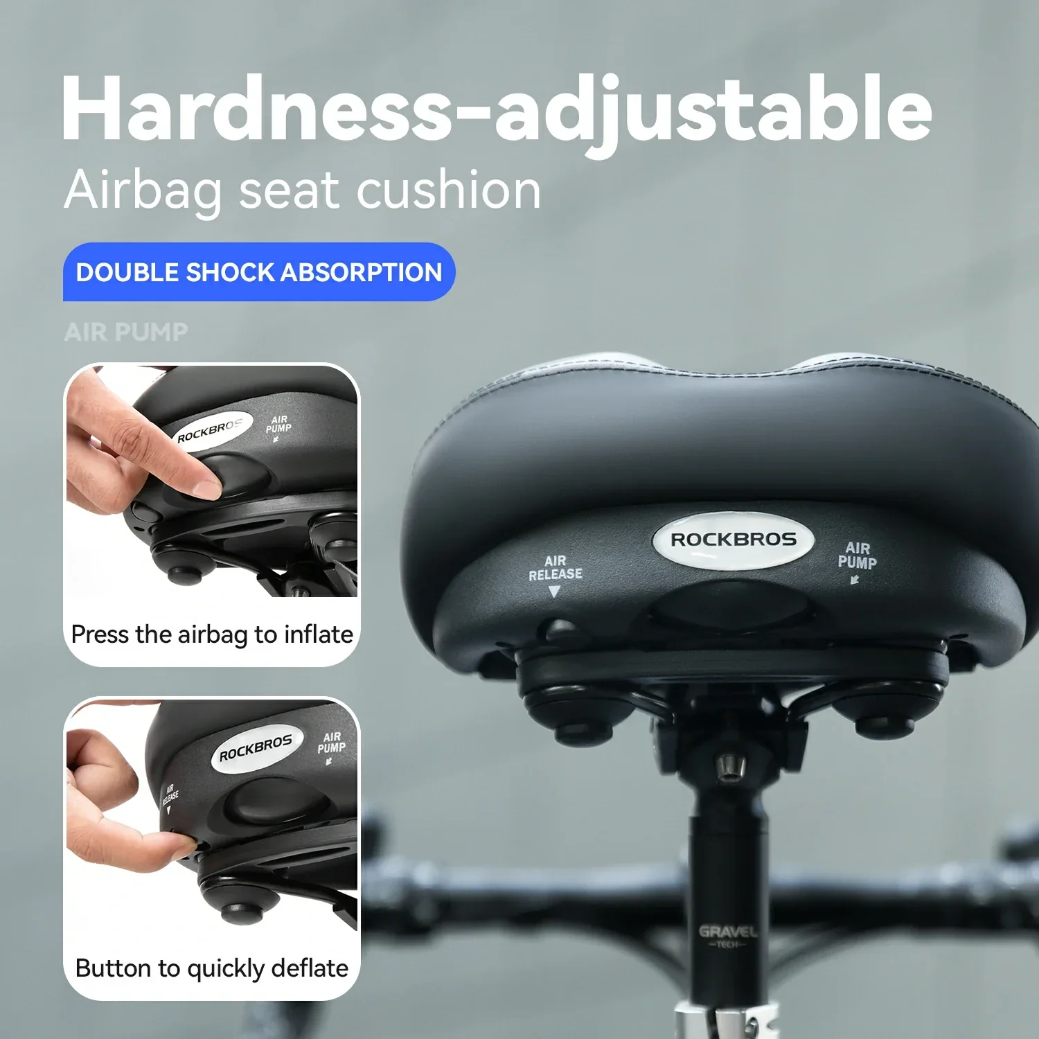 Verstellbarer Fahrradsattel mit Luftkissen  fd3abbe2ff85