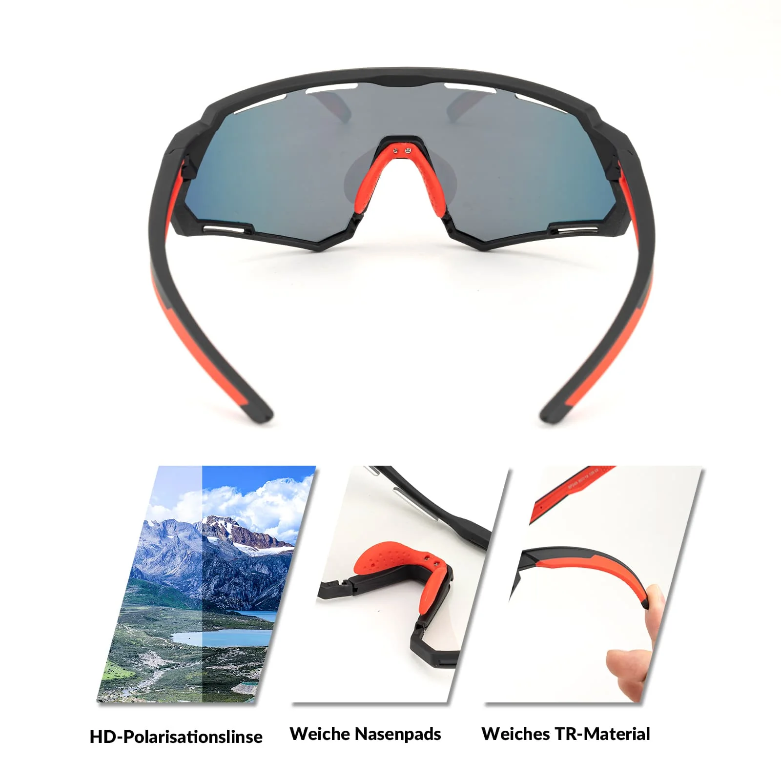 2 in 1 Fahrradbrille  Polarisiert und Selbsttönend 91783dc91ba3