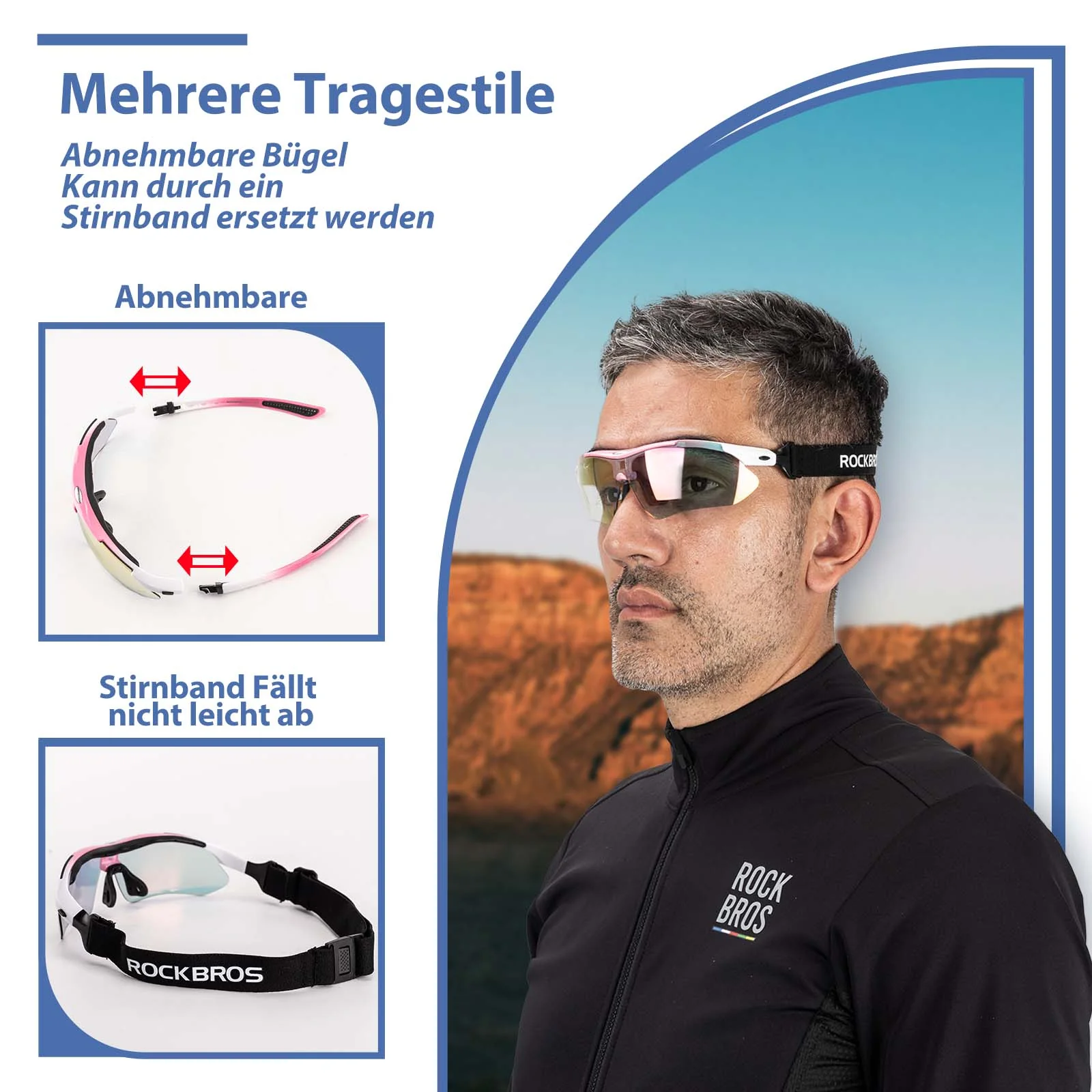 Adaptive Selbsttönende Sportsonnenbrille  UV400  06b7d888fbd6