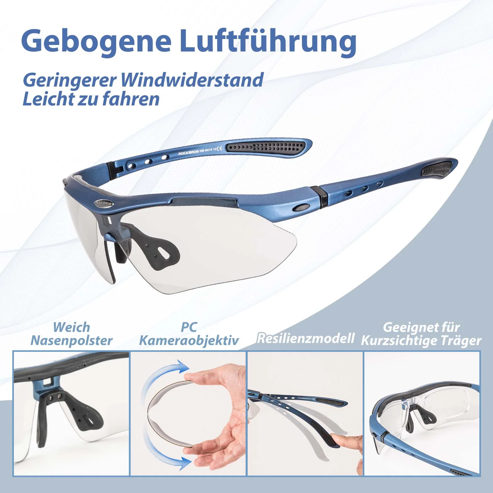 Adaptive Selbsttönende Sportsonnenbrille  UV400  67eb7fec92bc