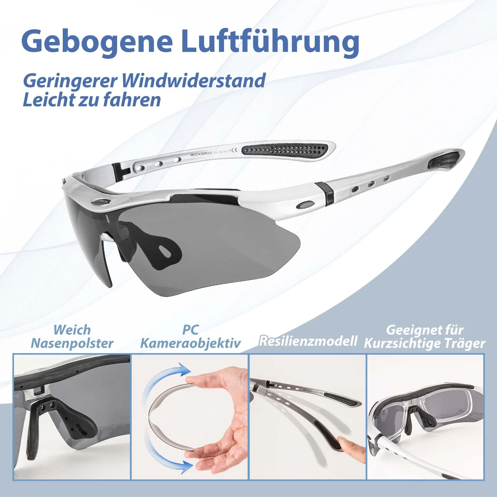 Adaptive Selbsttönende Sportsonnenbrille  UV400  e71b4a36beb0