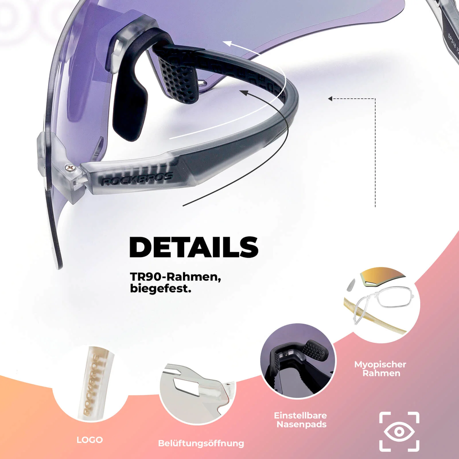 Aerodynamische und Windabweisende Sportbrille 17ac085e5eb7