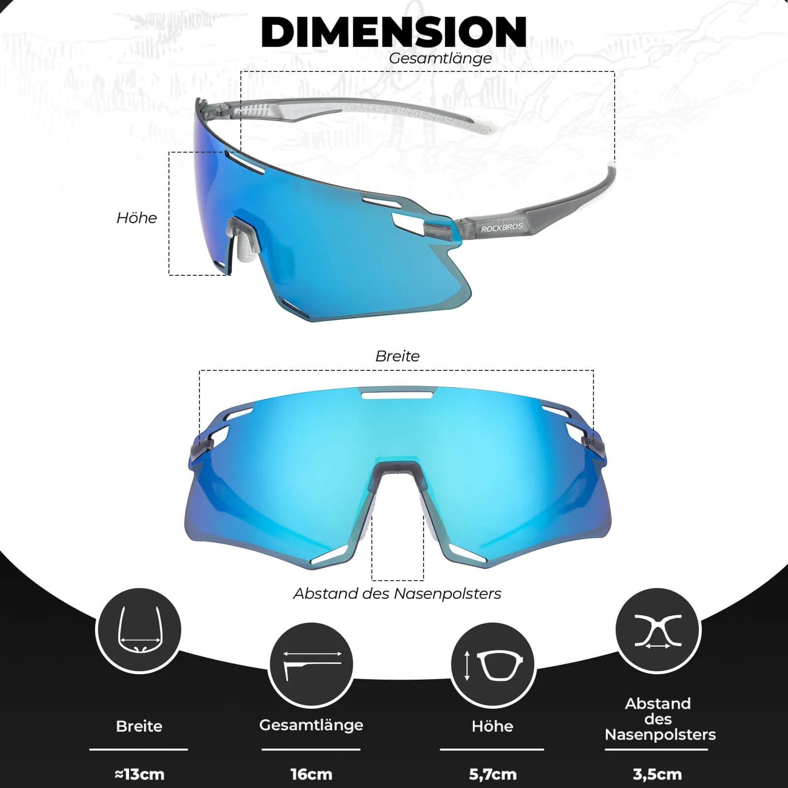 Aerodynamische und Windabweisende Sportbrille 2716b8b942e2