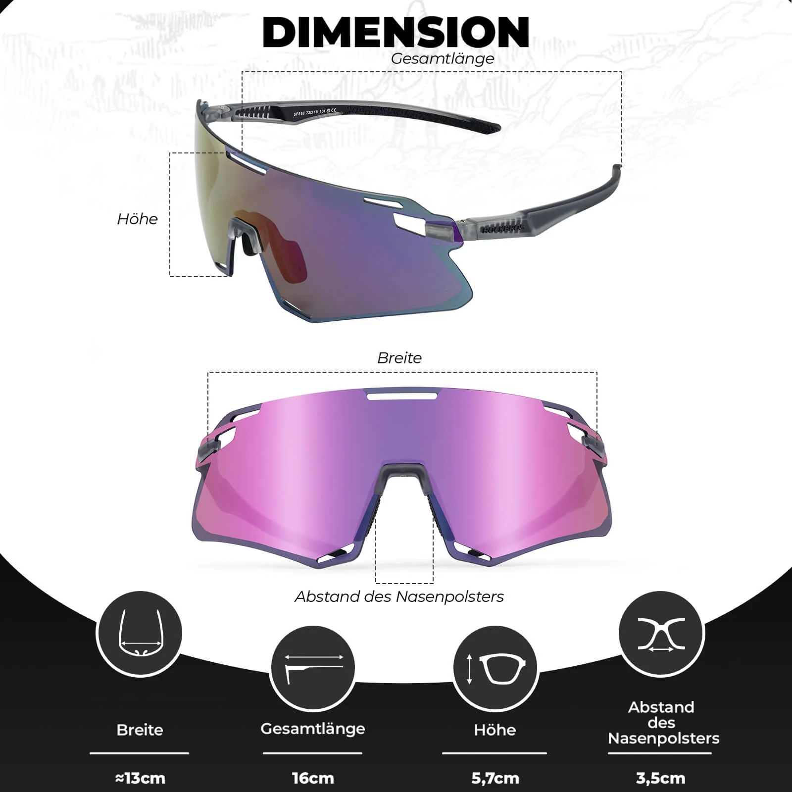 Aerodynamische und Windabweisende Sportbrille 898032a41c56
