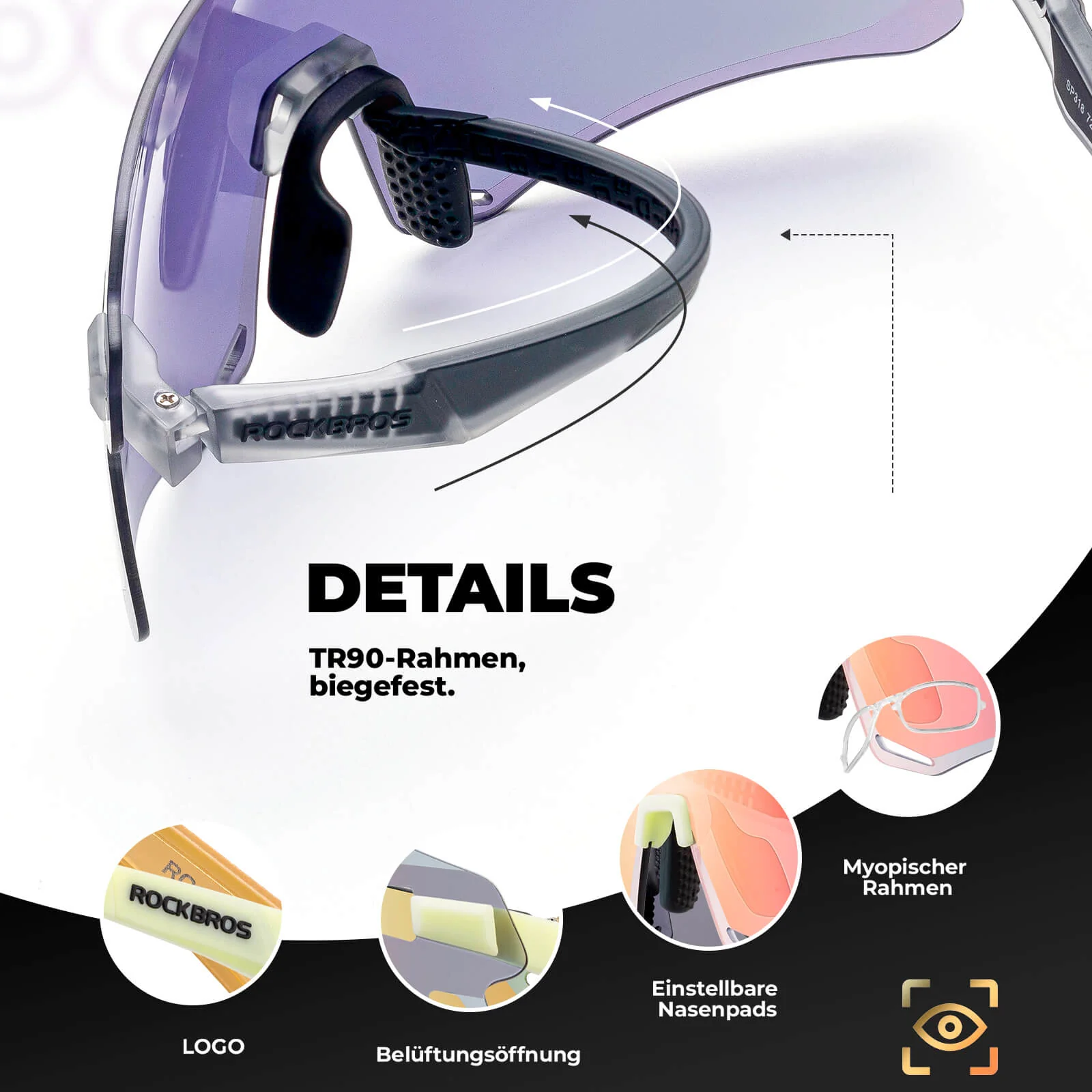 Aerodynamische und Windabweisende Sportbrille 9f66b877ed60