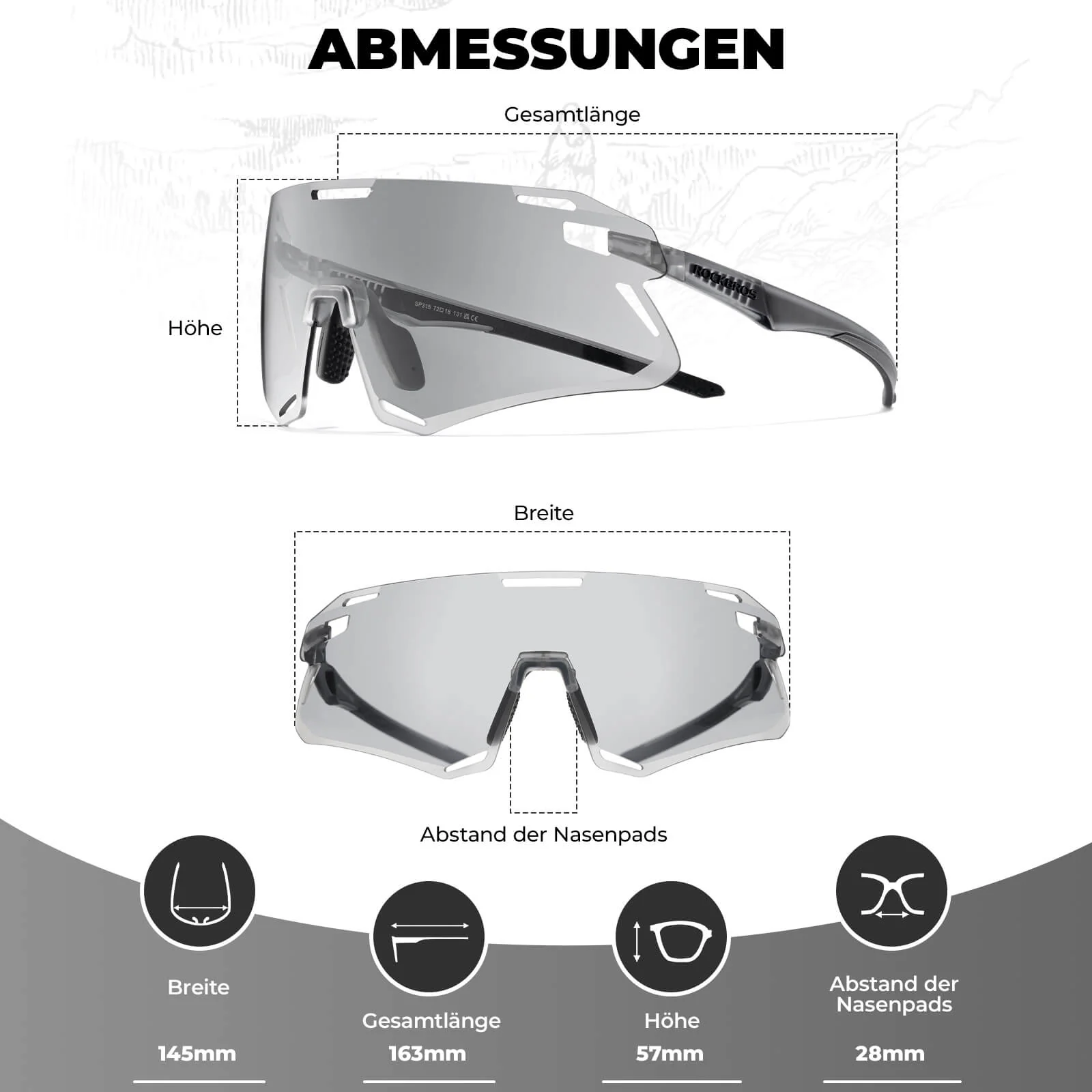 Aerodynamische und Windabweisende Sportbrille cfe888a408c1