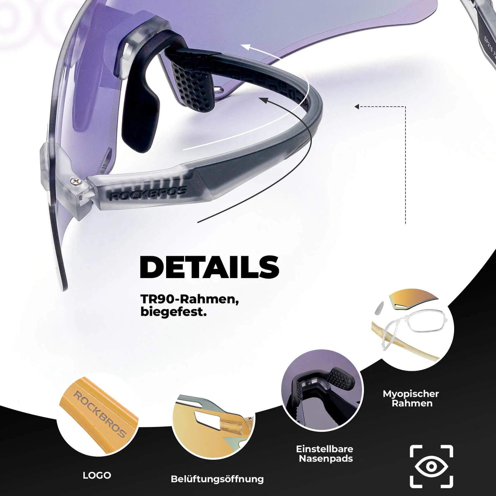 Aerodynamische und Windabweisende Sportbrille d358e84f76aa