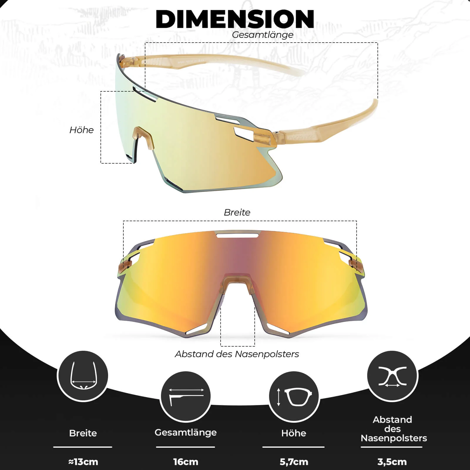 Aerodynamische und Windabweisende Sportbrille d5712c4da278