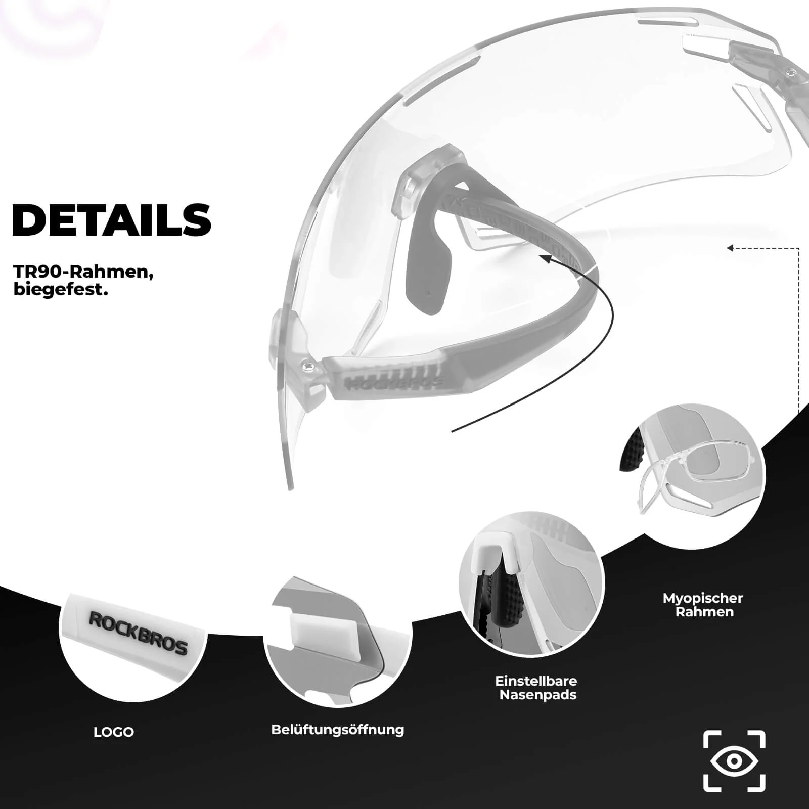 Aerodynamische und Windabweisende Sportbrille f85002db650b