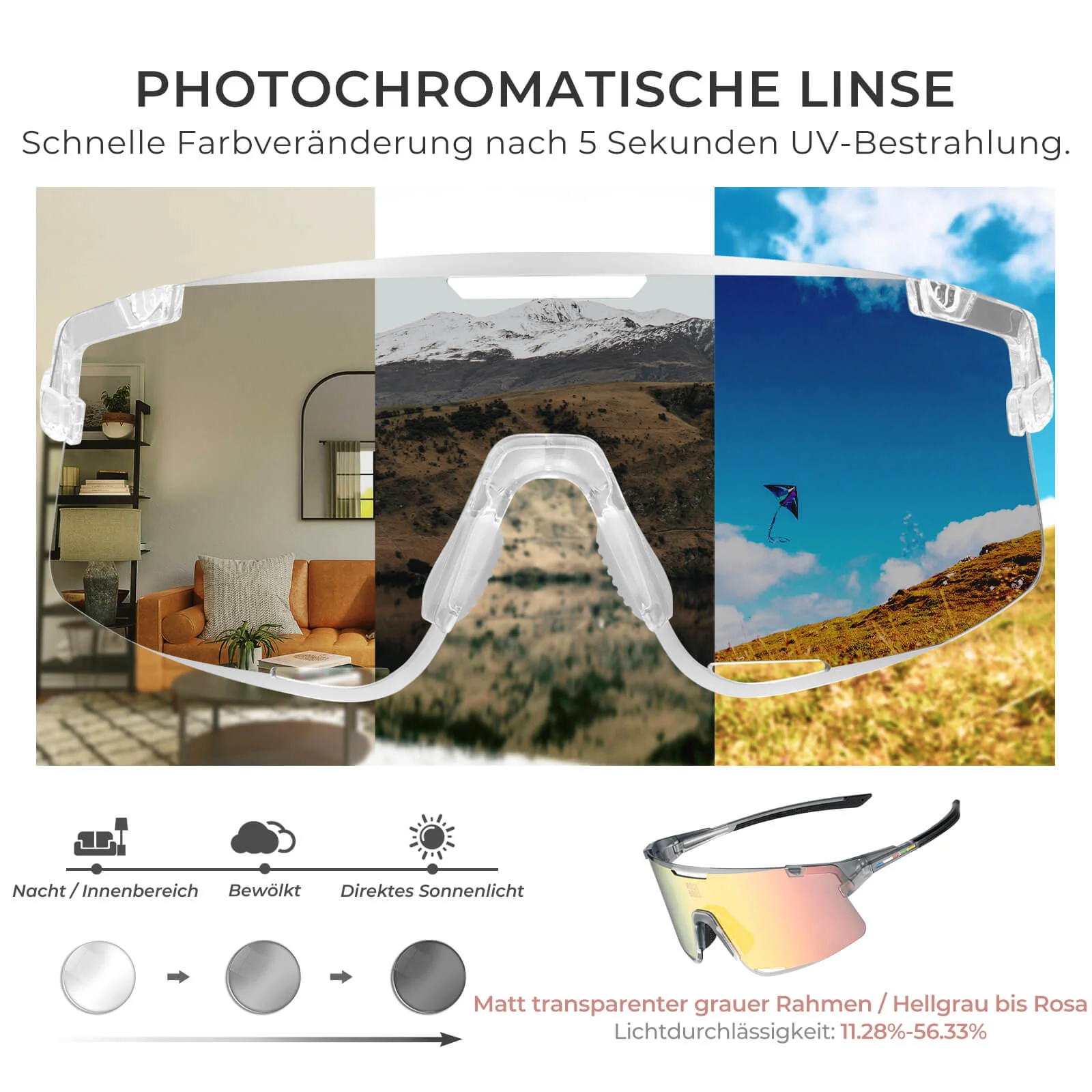 Fahrradbrille Drei Gläser Konfigurationssystem   B 7bdf3d995bff