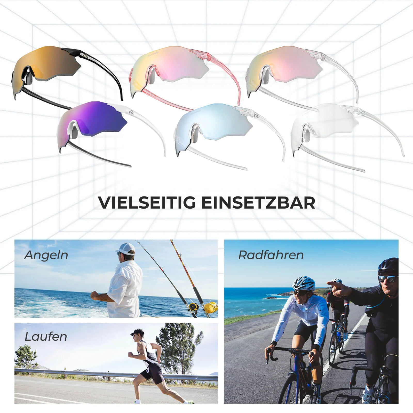 Fahrradbrille Selbsttönend UV400 Schutz Ohne Rahme 5407744fcf7c